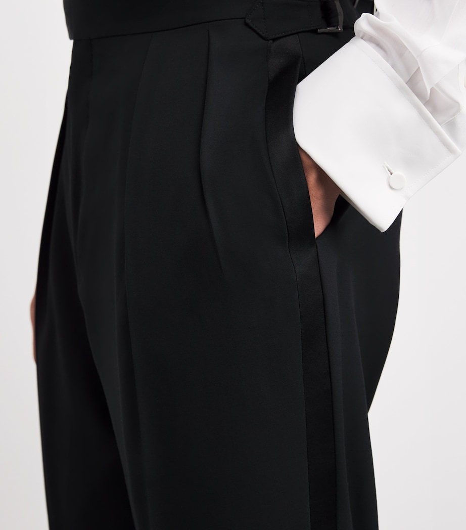 Wool Barathea Shawl Collar 2-Piece Tuxedo BLACK Image 6