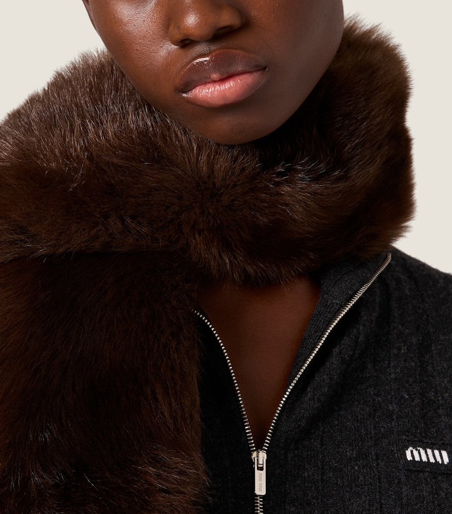 Wool-Cashmere Ribbed Cardigan F0308 Image 4