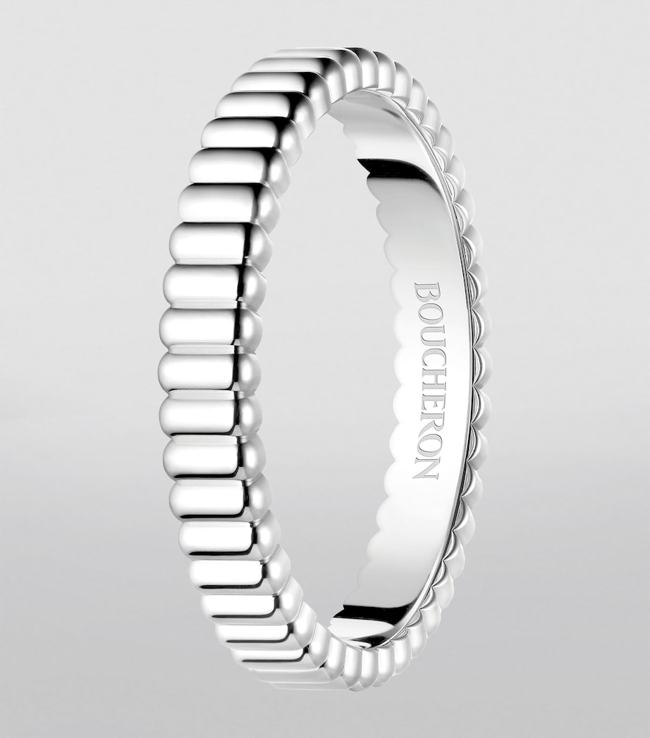 White Gold Grosgrain Wedding Band WHITE GOLD Image 2