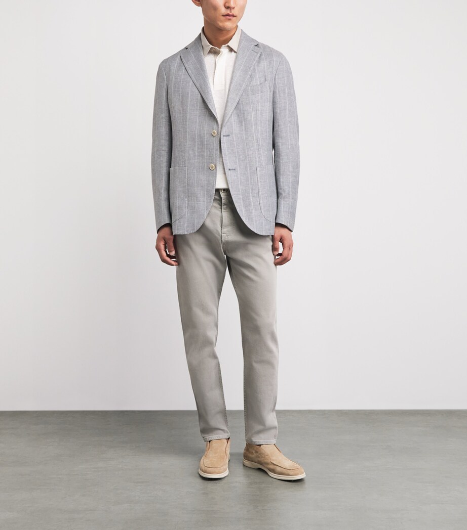 Eleventy Mens Linen-Cashmere-Silk Blazer Zucchero Image 2