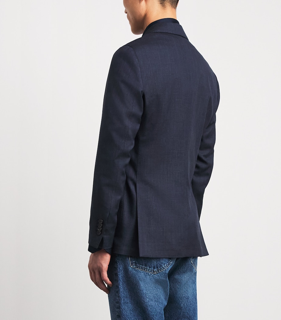 Lardini Mens Virgin Wool-Blend Blazer Navy Image 5