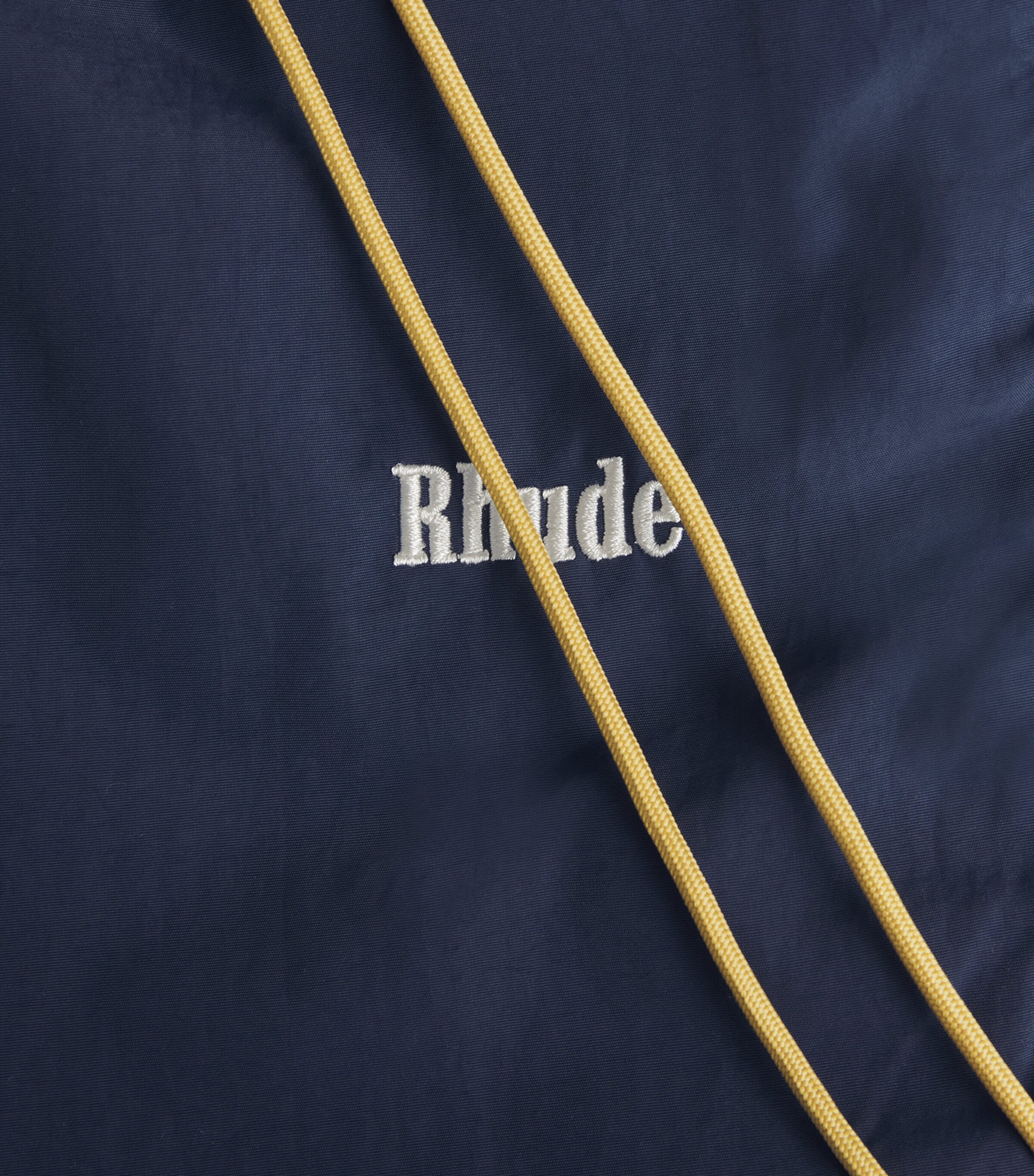 Rhude Mens Logo Wide-Leg Track Pants Navy / White Image 5