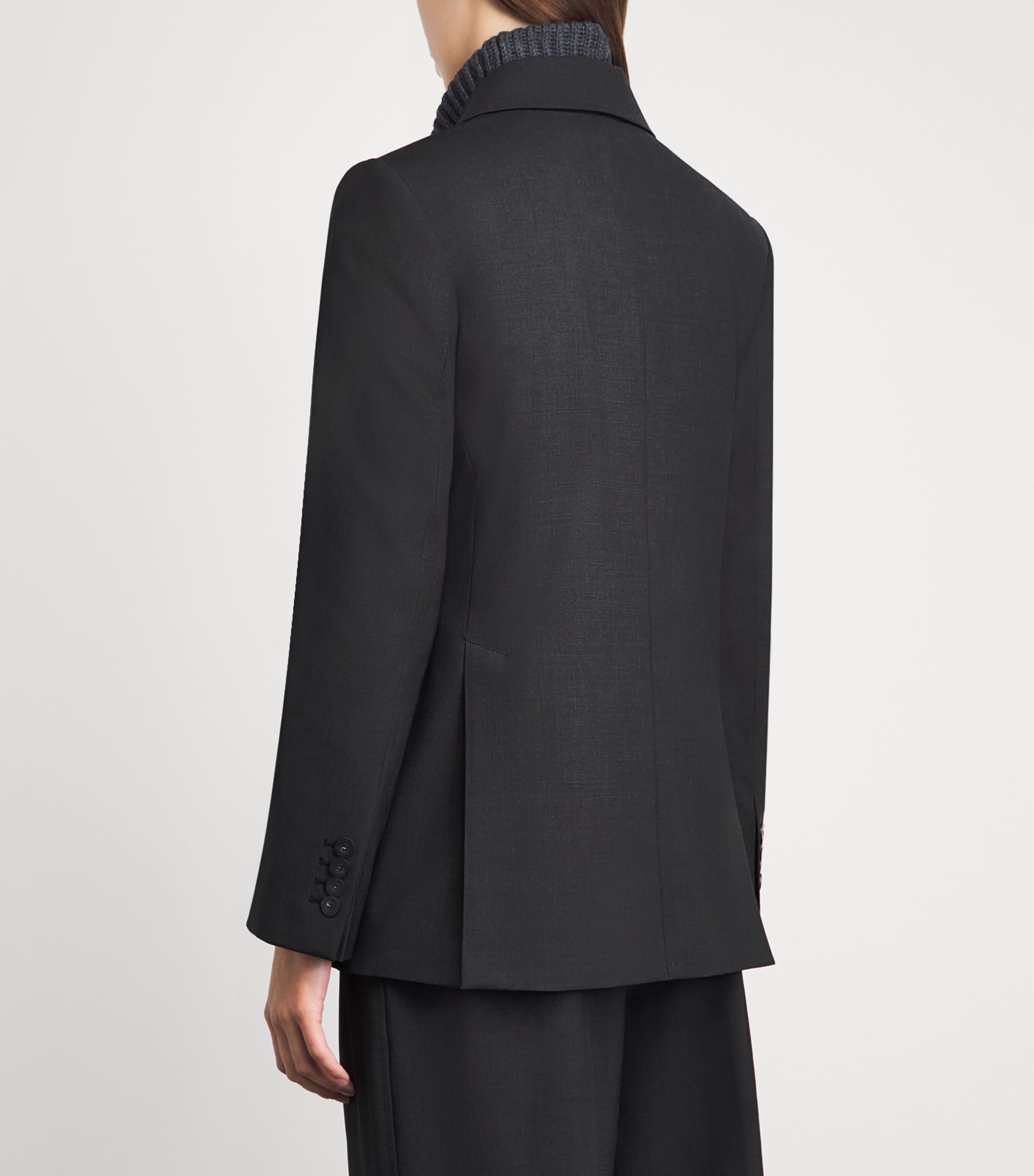 Joseph Womens Stretch-Wool Dana Blazer Graphite Image 5