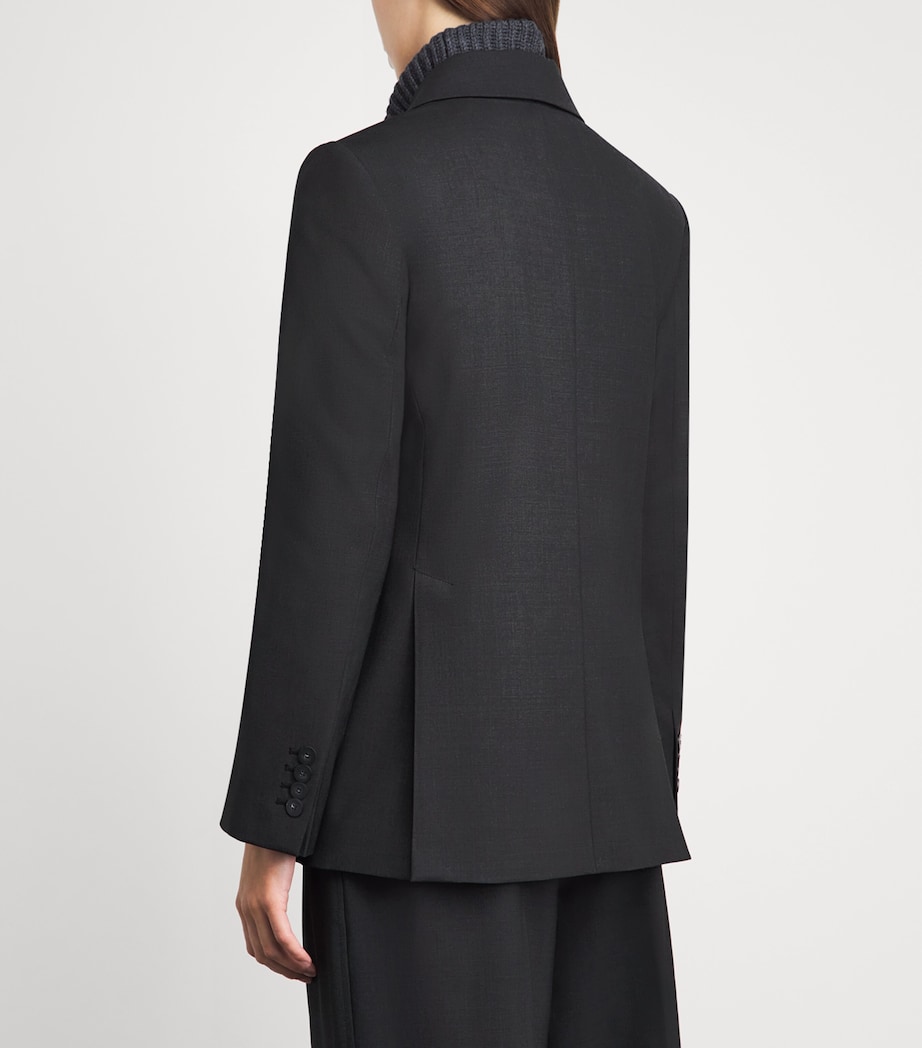 Joseph Womens Stretch-Wool Dana Blazer Graphite Image 5