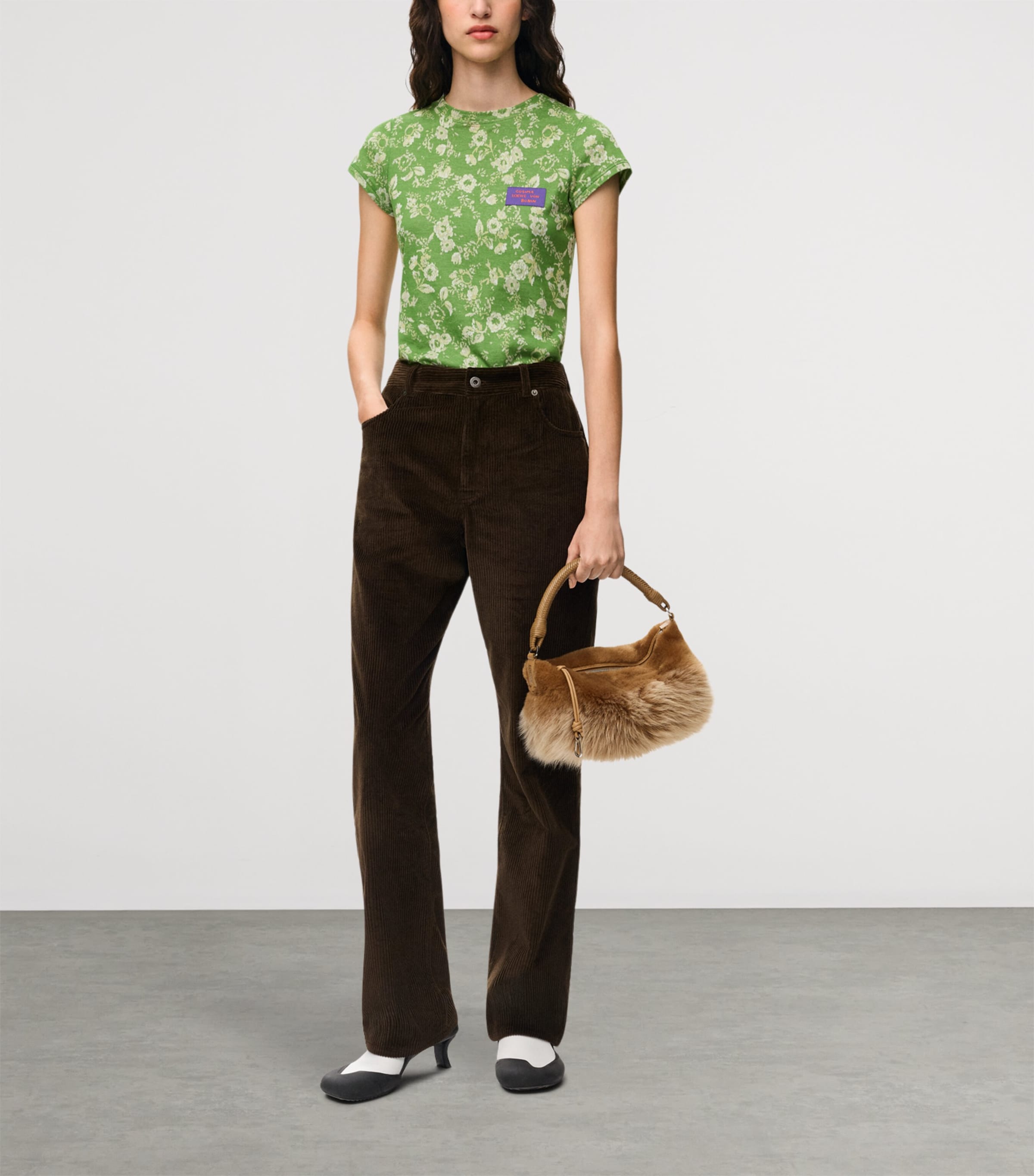 LOEWE Womens x Cosima Von Bonin Floral T-Shirt Green Image 2