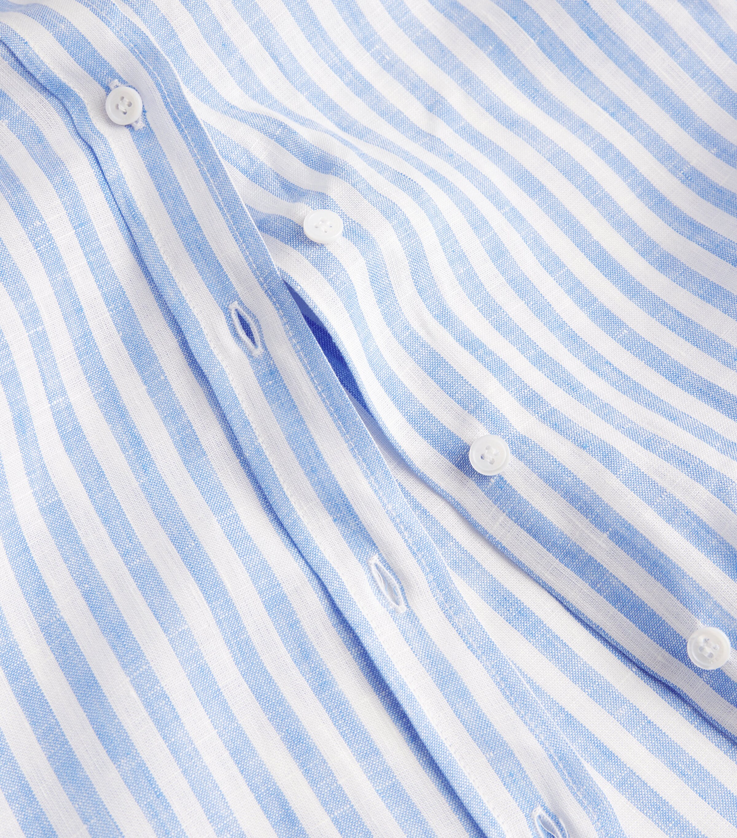 Linen Stripe Shirt LIGHT BLUE Image 5