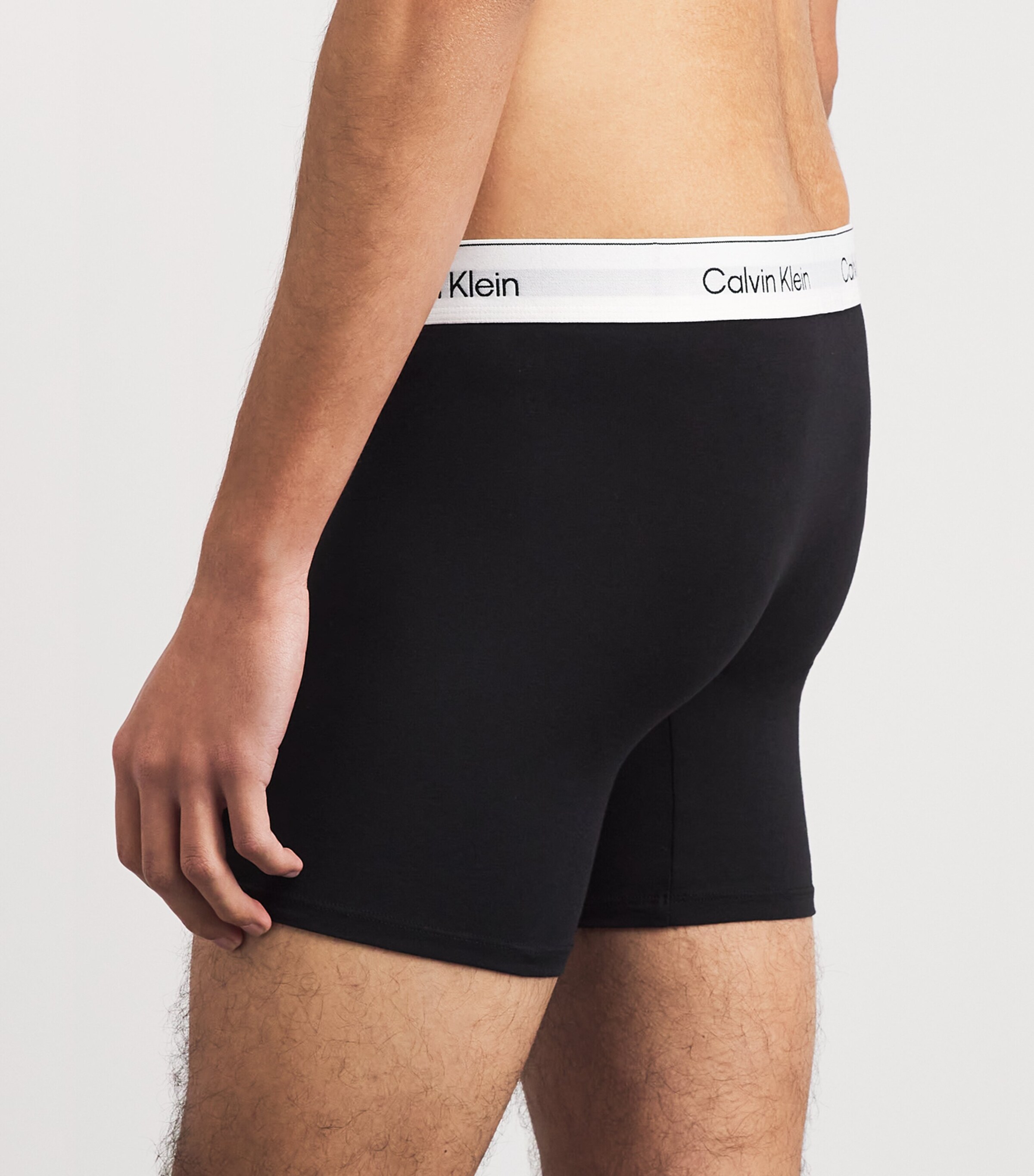Calvin Klein Mens Stretch-Cotton Icon Boxer Briefs (Pack of 3) Black Image 3