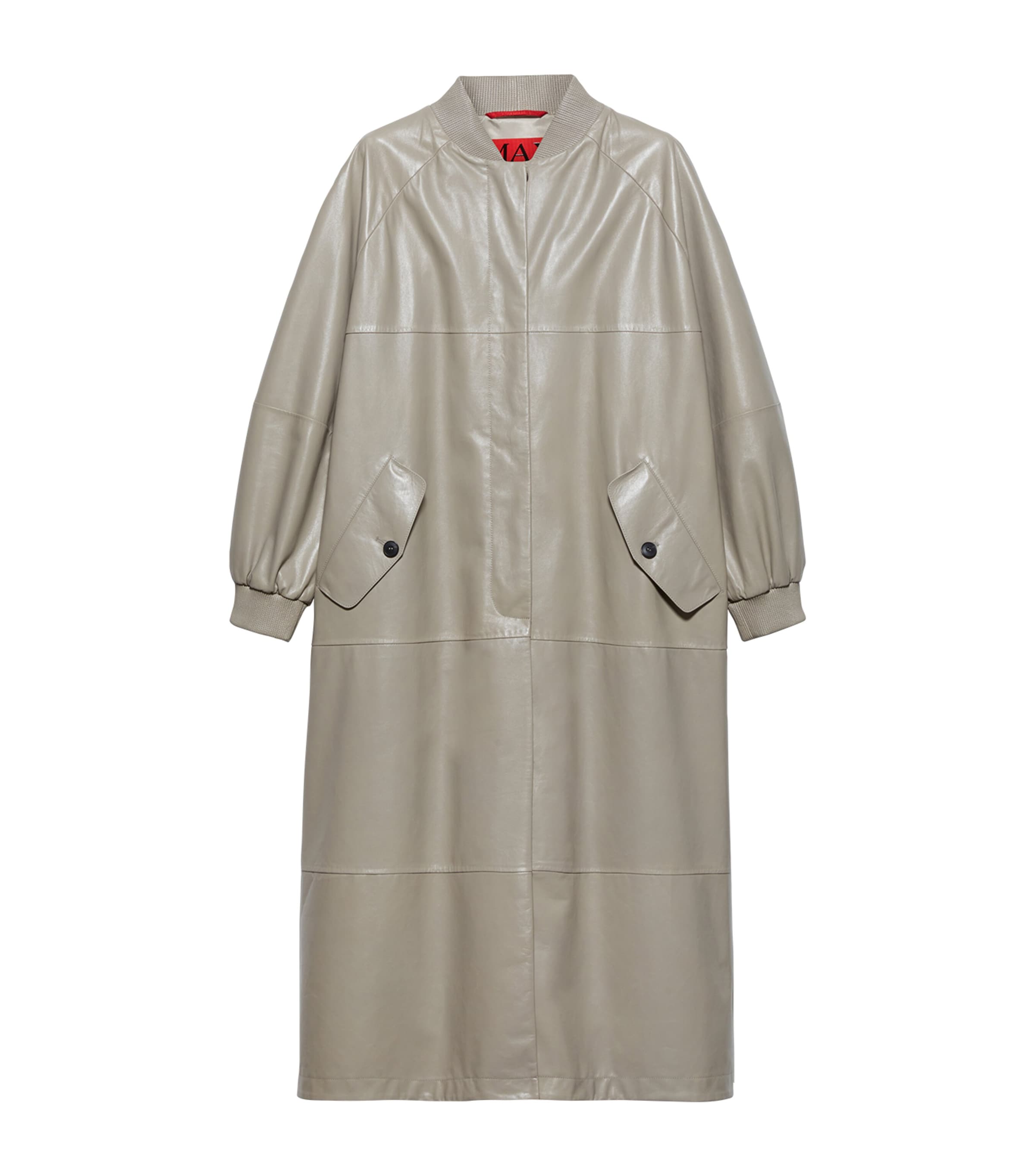Leather Trench Coat GREY Image 1