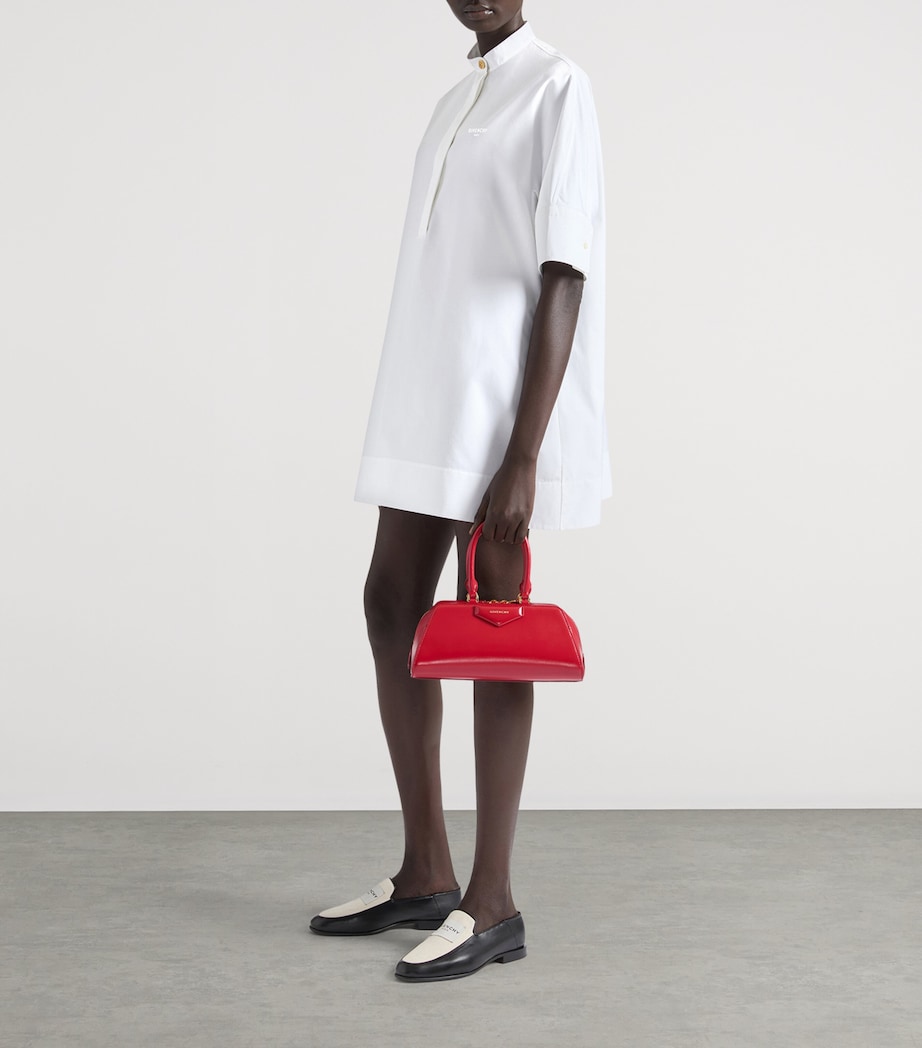 Givenchy Womens Stand-Collar Mini Shirt Dress White Image 3