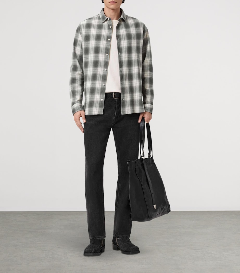 AllSaints Mens Organic Cotton Kelby Shirt Clouded Grey Image 2