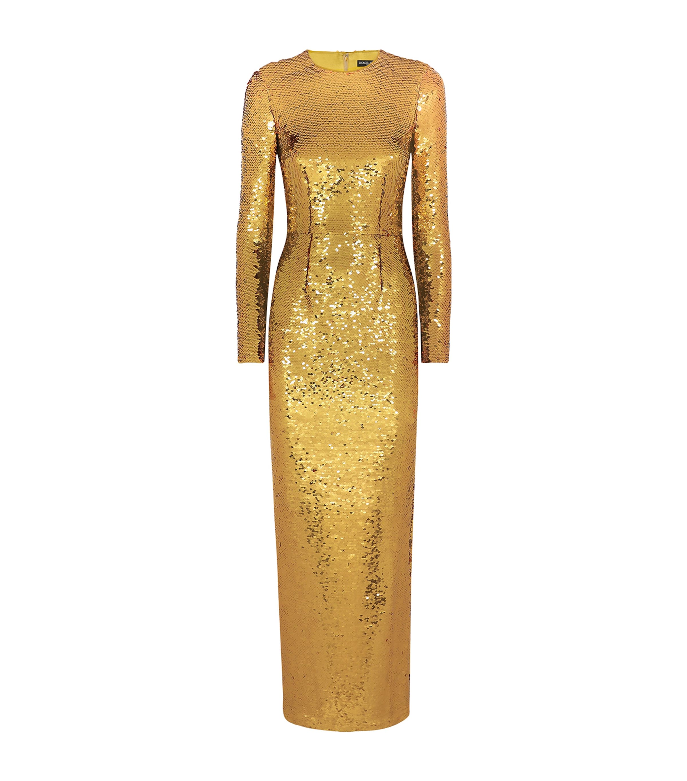 Dolce & Gabbana Sequin-embellished Gown In Gold