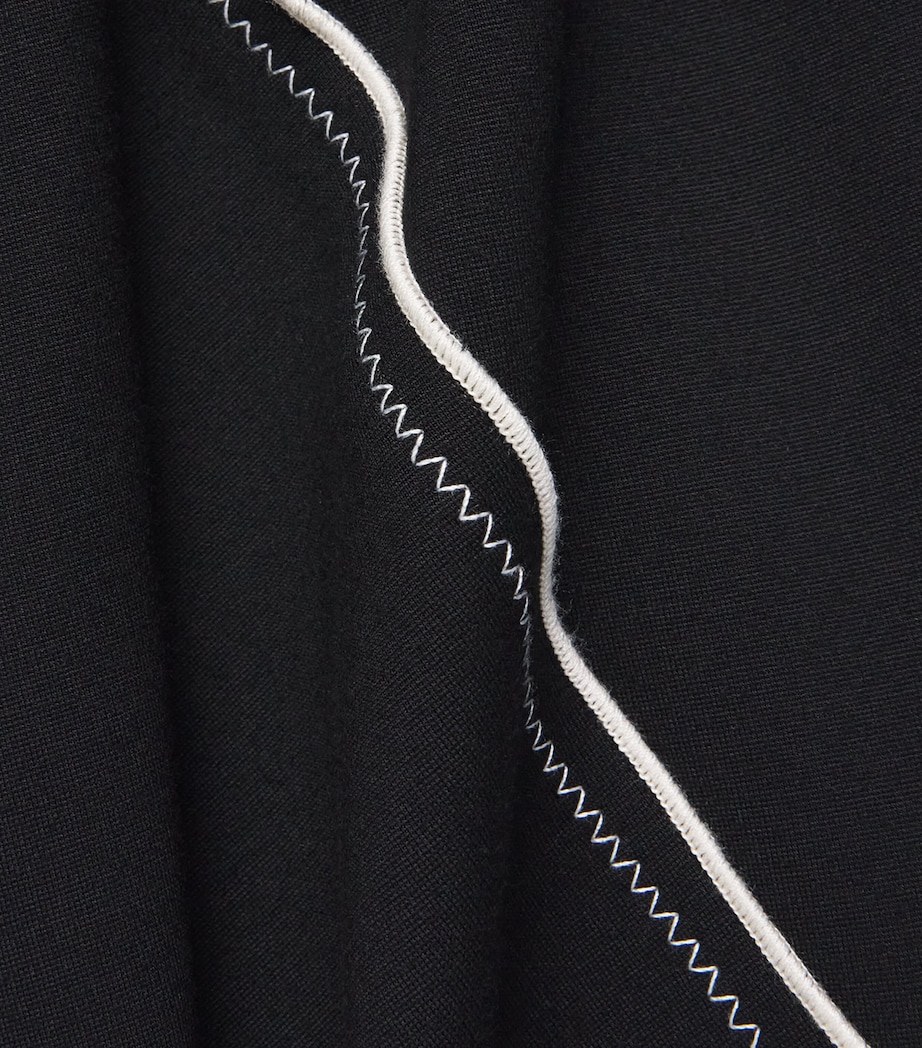 ME+EM Womens Stitch-Detail Fit-And-Flare Midi Dress Black Image 6