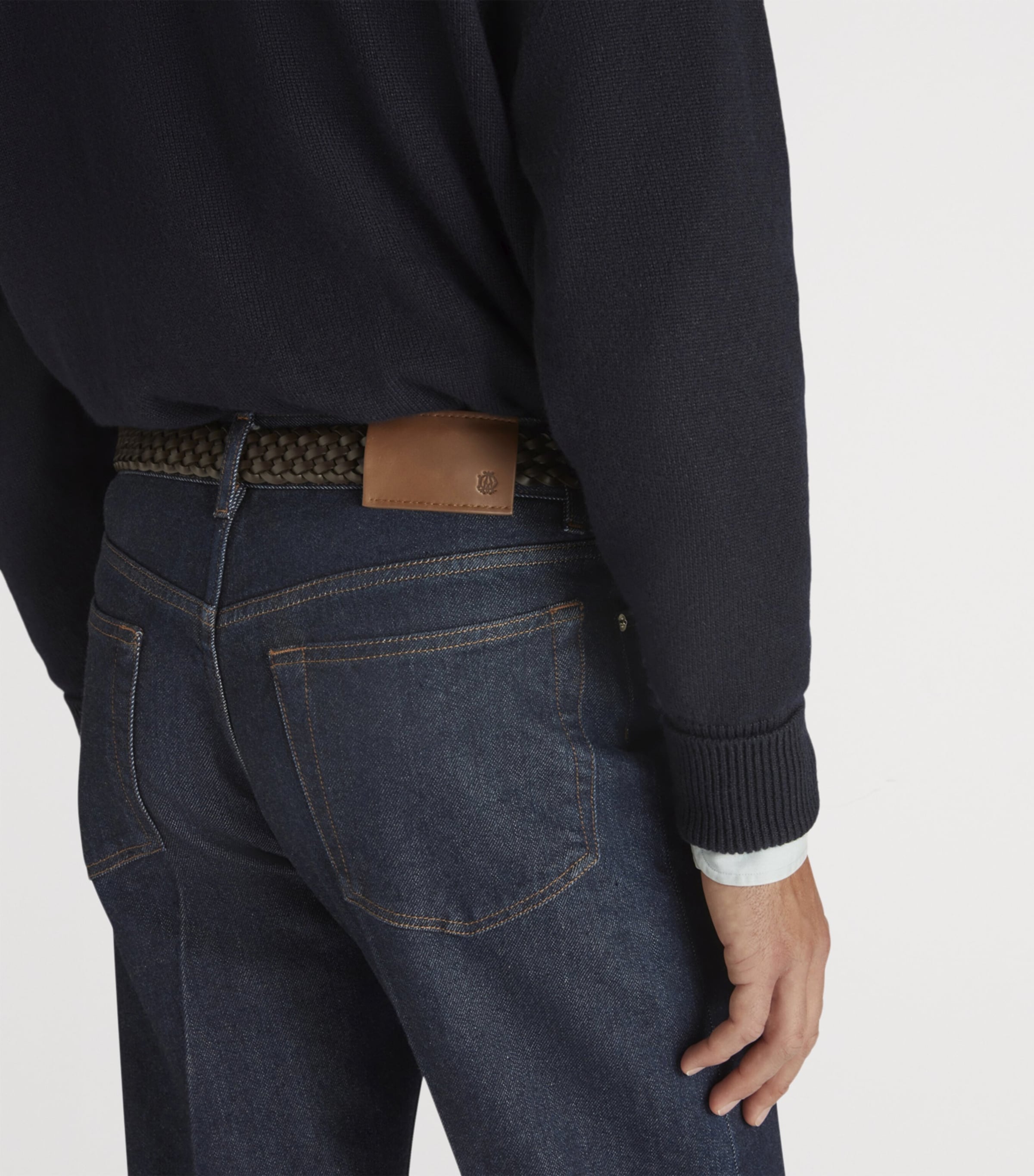 Cotton-Silk Straight Jeans 404BLUE DENIM Image 5