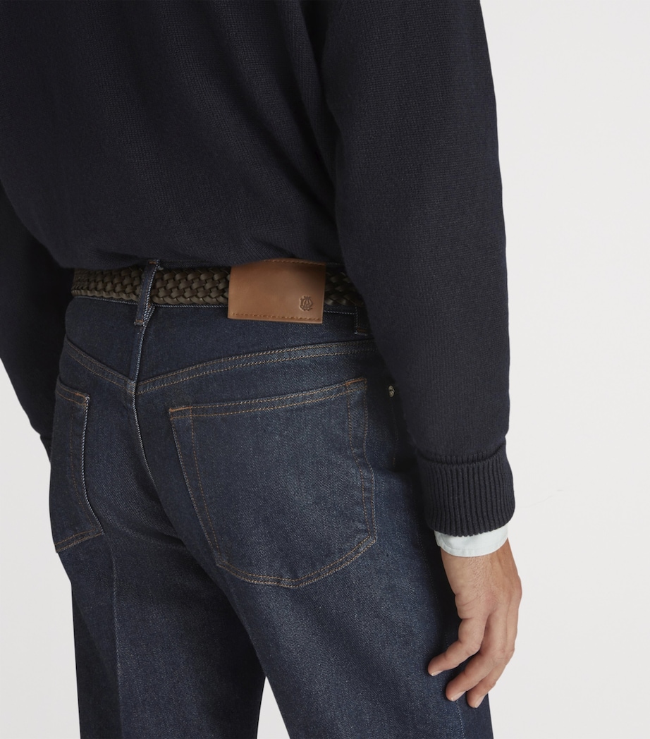 Cotton-Silk Straight Jeans 404BLUE DENIM Image 5