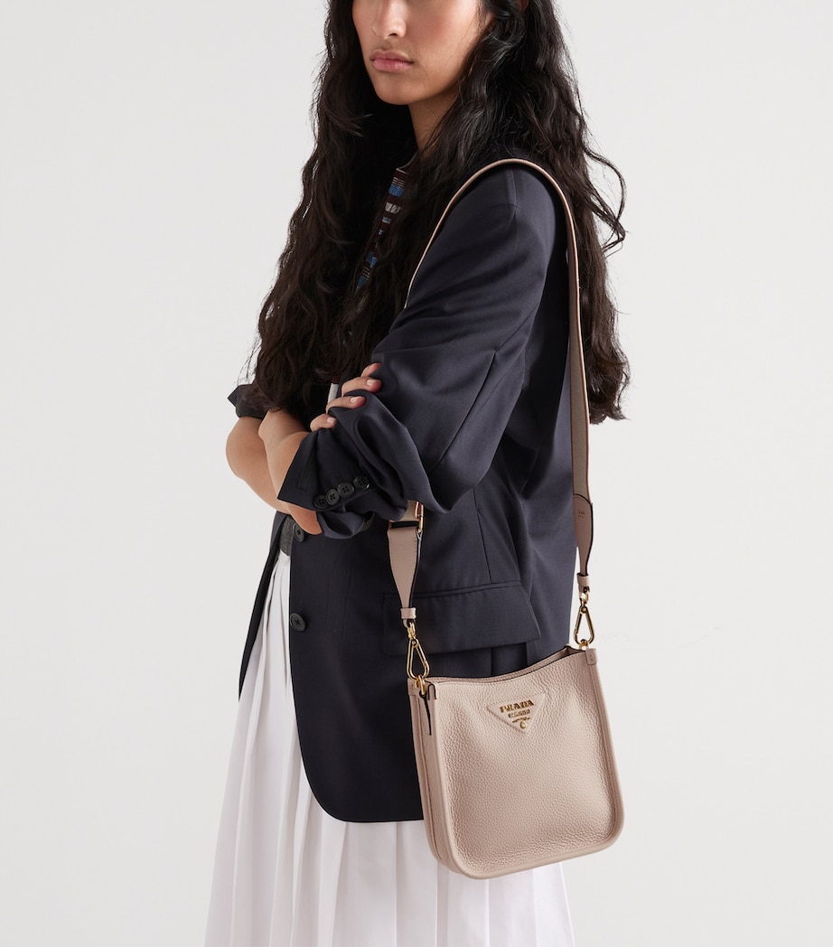 Prada Mini Leather Shoulder Bag Powder Image 2