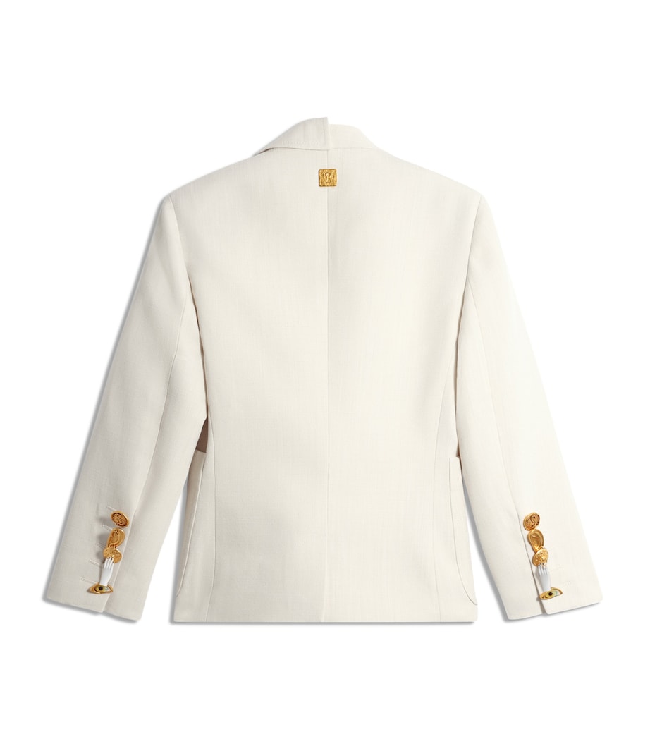 Schiaparelli Womens Canvas Asymmetric Jacket Ecru Image 5