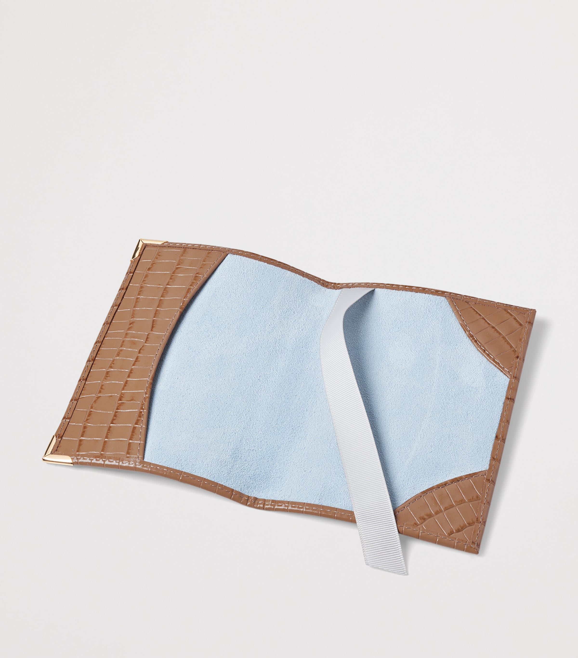 Aspinal Of London Croc-Effect Passport Cover Caramel Image 3