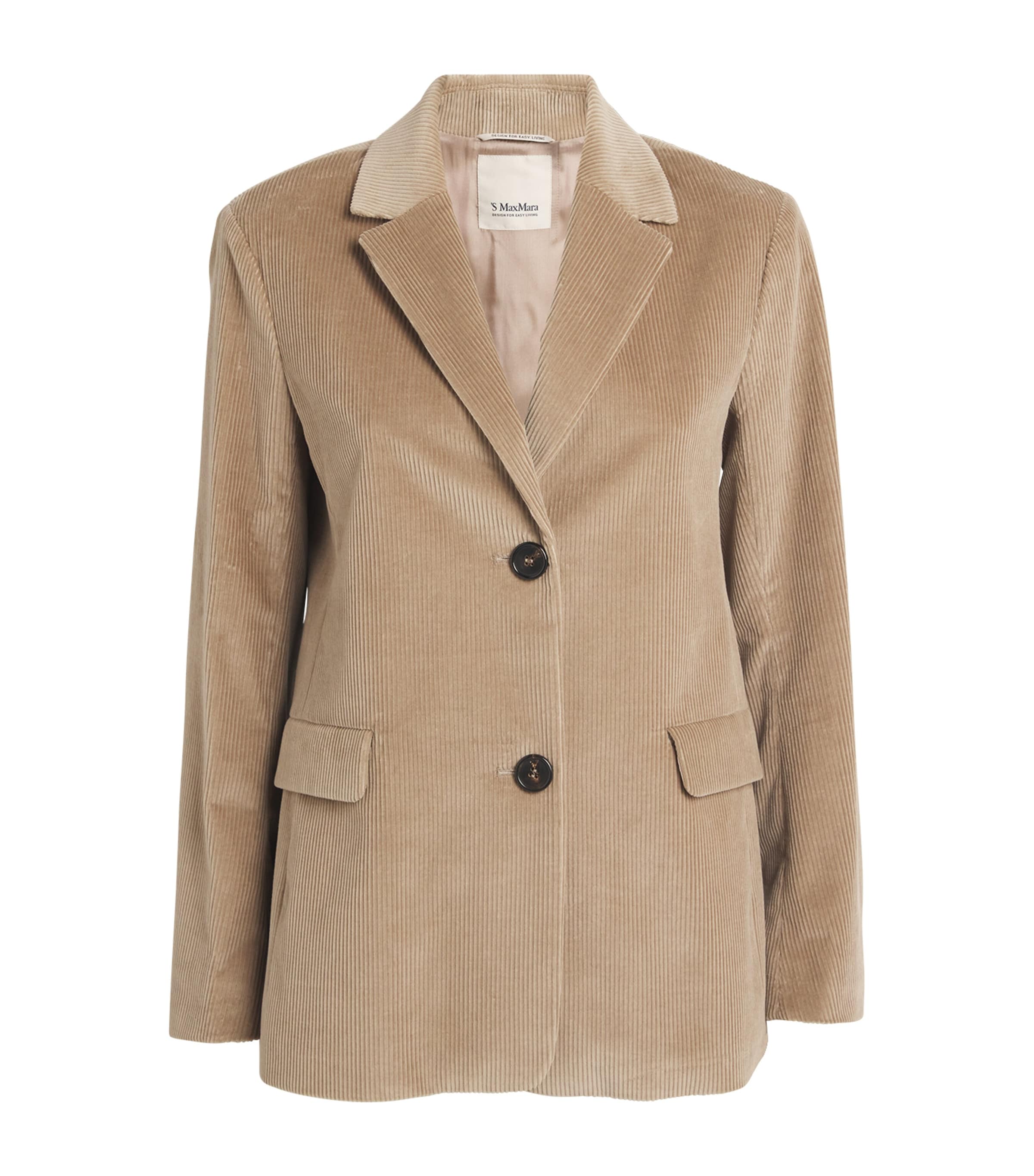 Shop Max Mara Cotton Corduroy Blazer In Beige