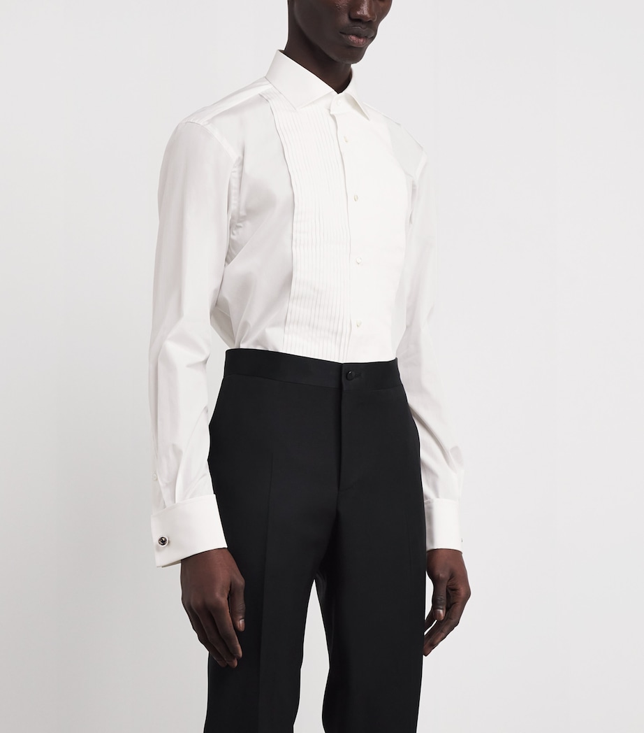 Ralph Lauren Purple Label Mens Sea Island Cotton Tuxedo Dress Shirt White Image 3