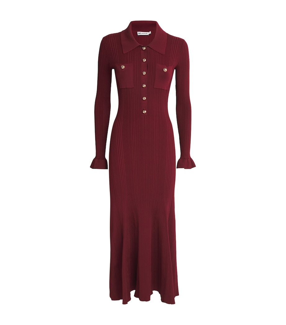 Rib-Knit Midi Dress BURGUNDY Image 1