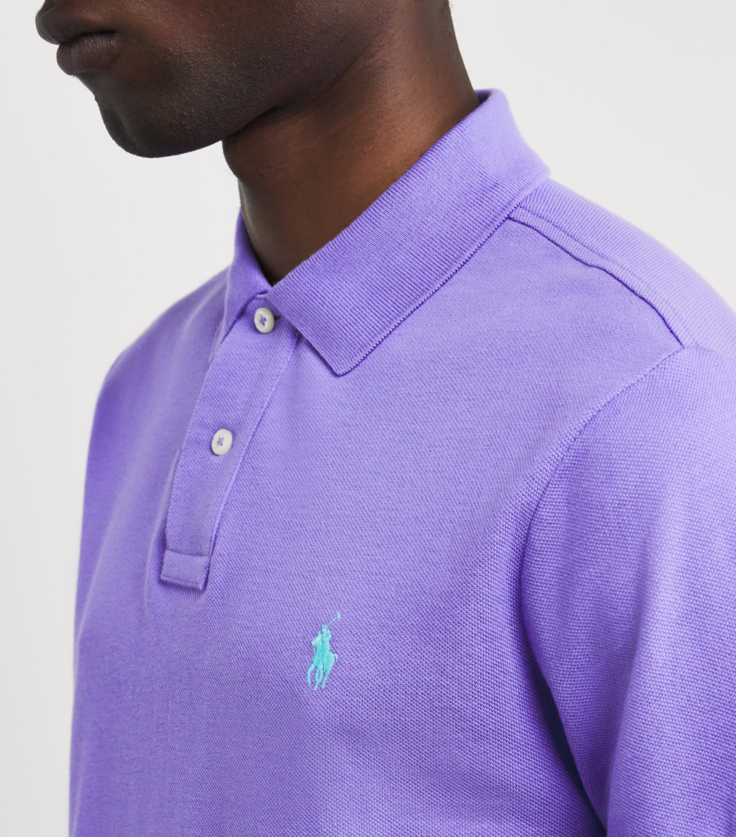 Polo Ralph Lauren Mens Cotton Mesh Custom-Fit Polo Shirt Cactus Purple Image 6