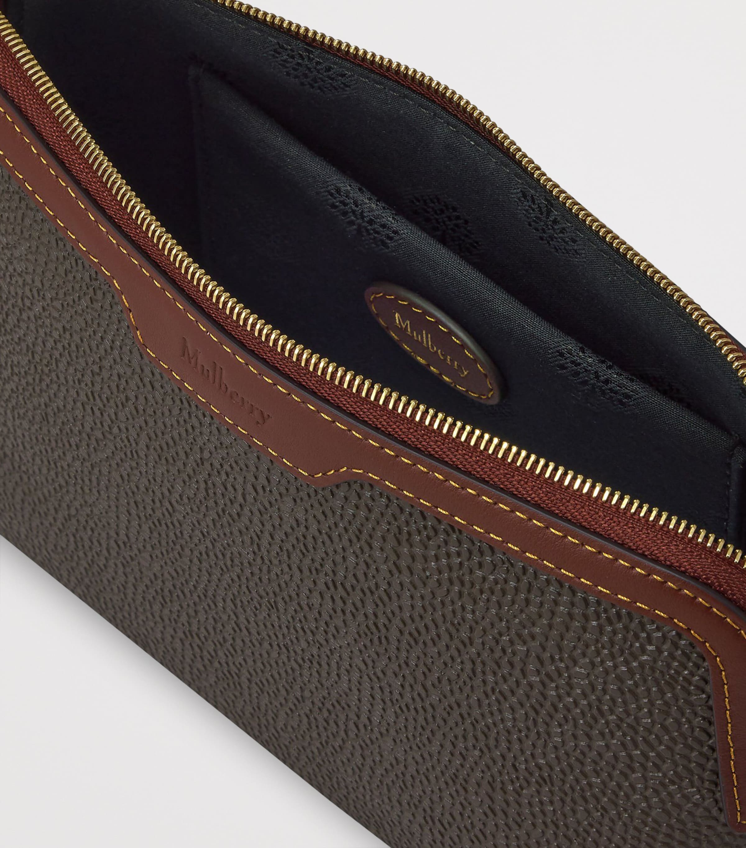 Mulberry Small Scotch Grain Cosmetic Pouch Mole Cognac Image 4