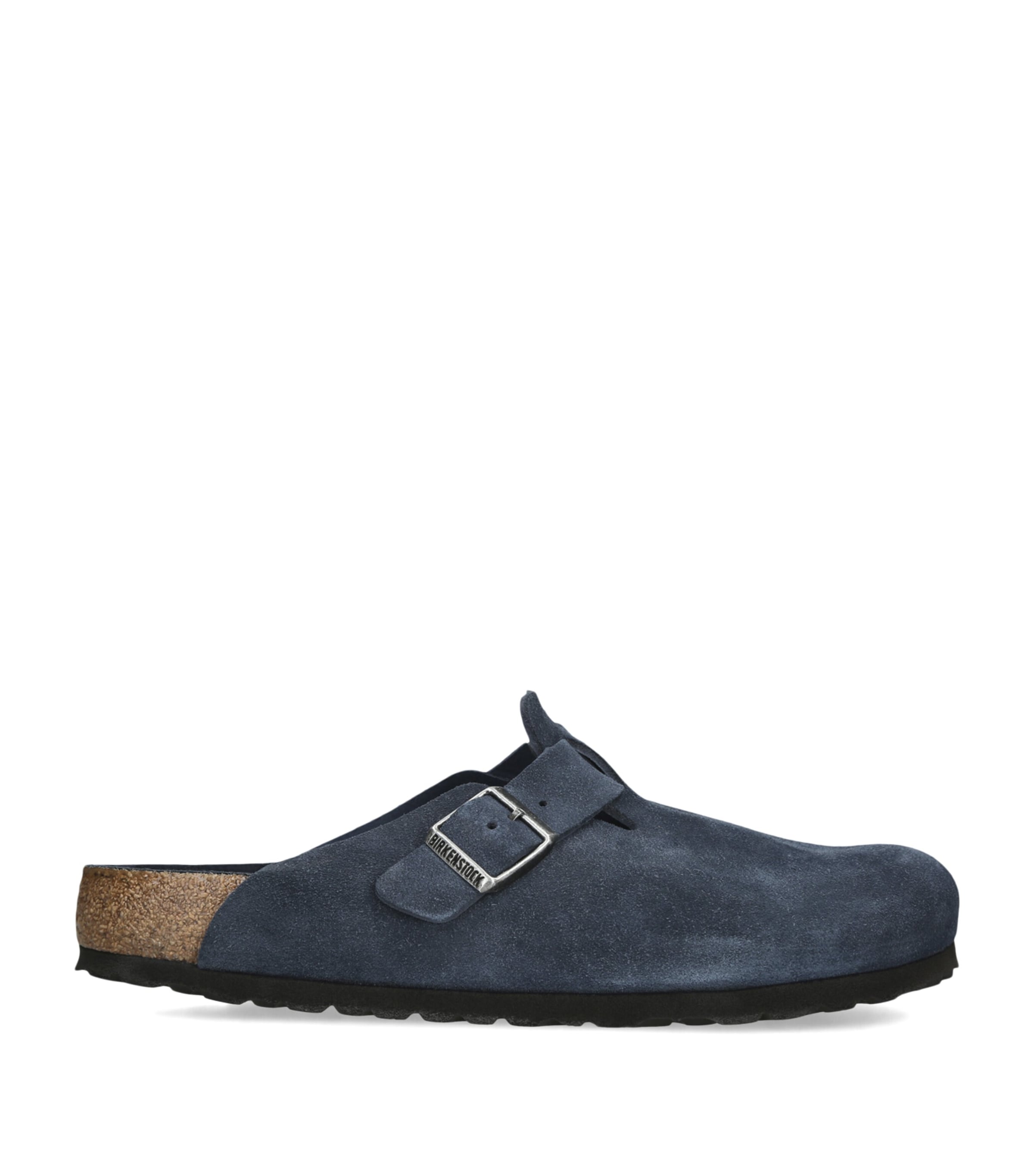 Birkenstock Suede Boston Clogs Navy Image 1