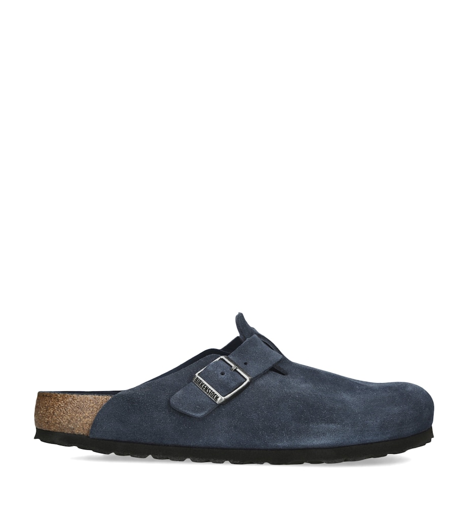Birkenstock Suede Boston Clogs Navy Image 1