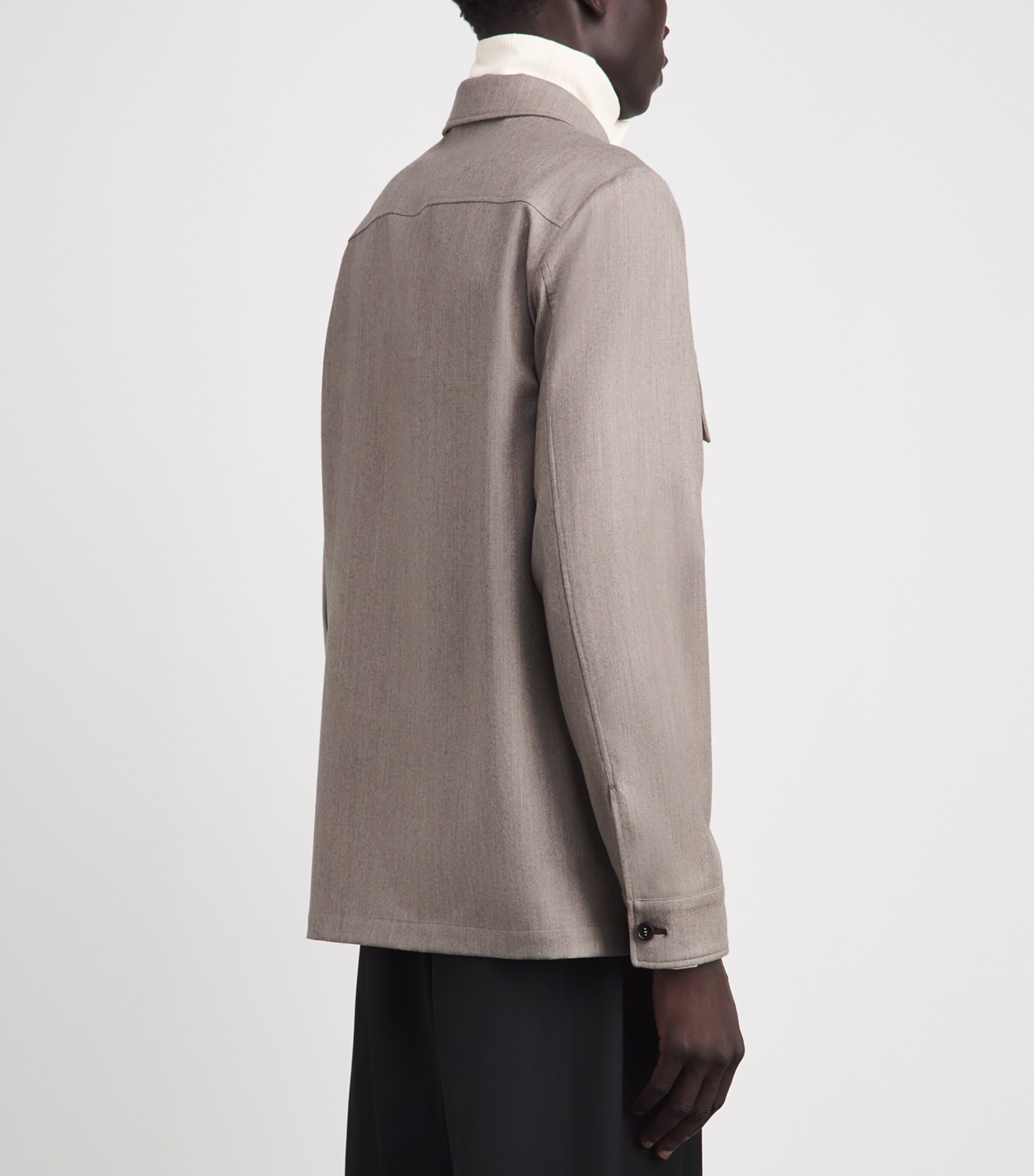 Paul Smith Mens Wool-Cashmere Overshirt Beige Image 5