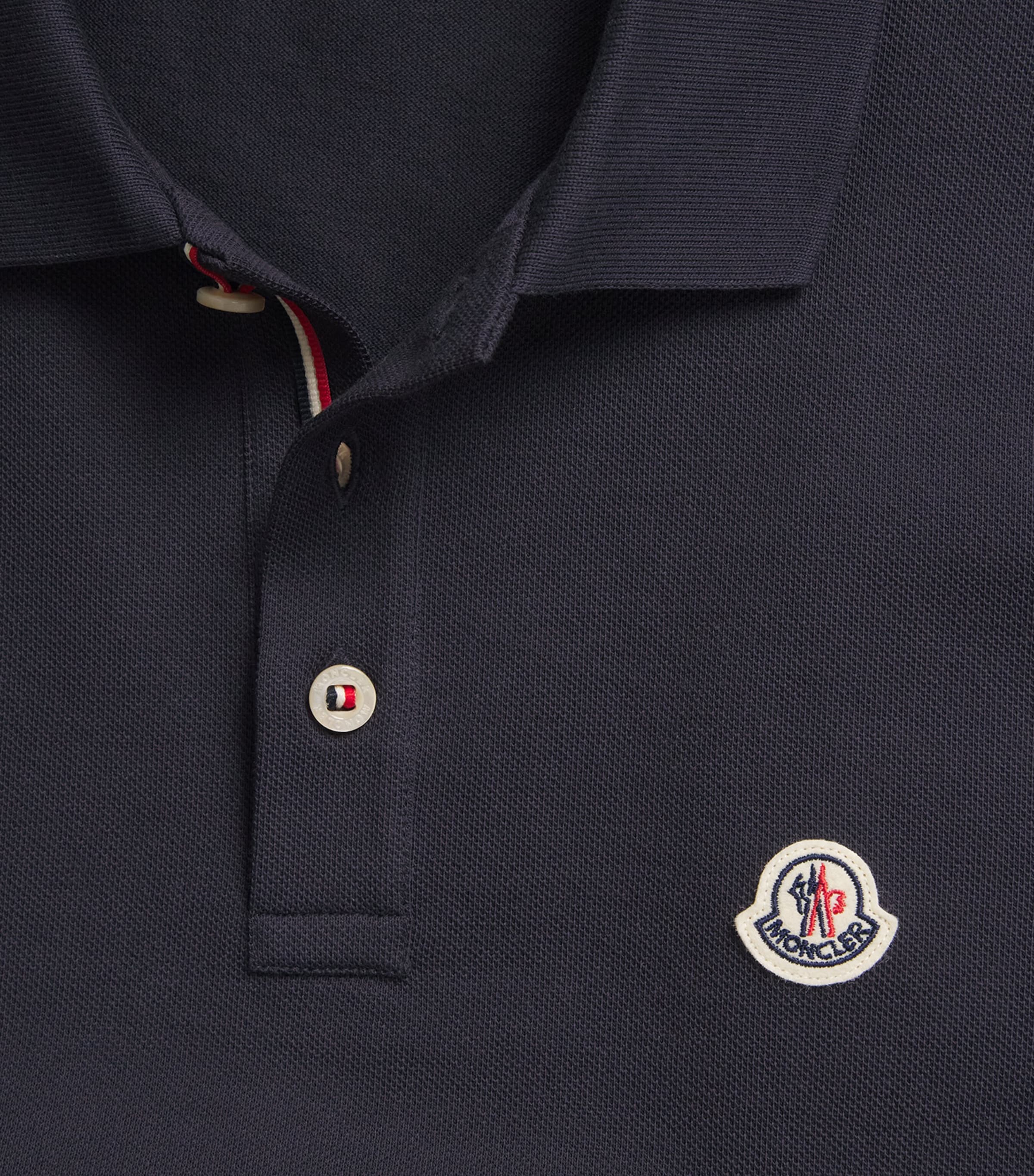 Moncler Mens Piqué Cotton Logo Shirt Image 6