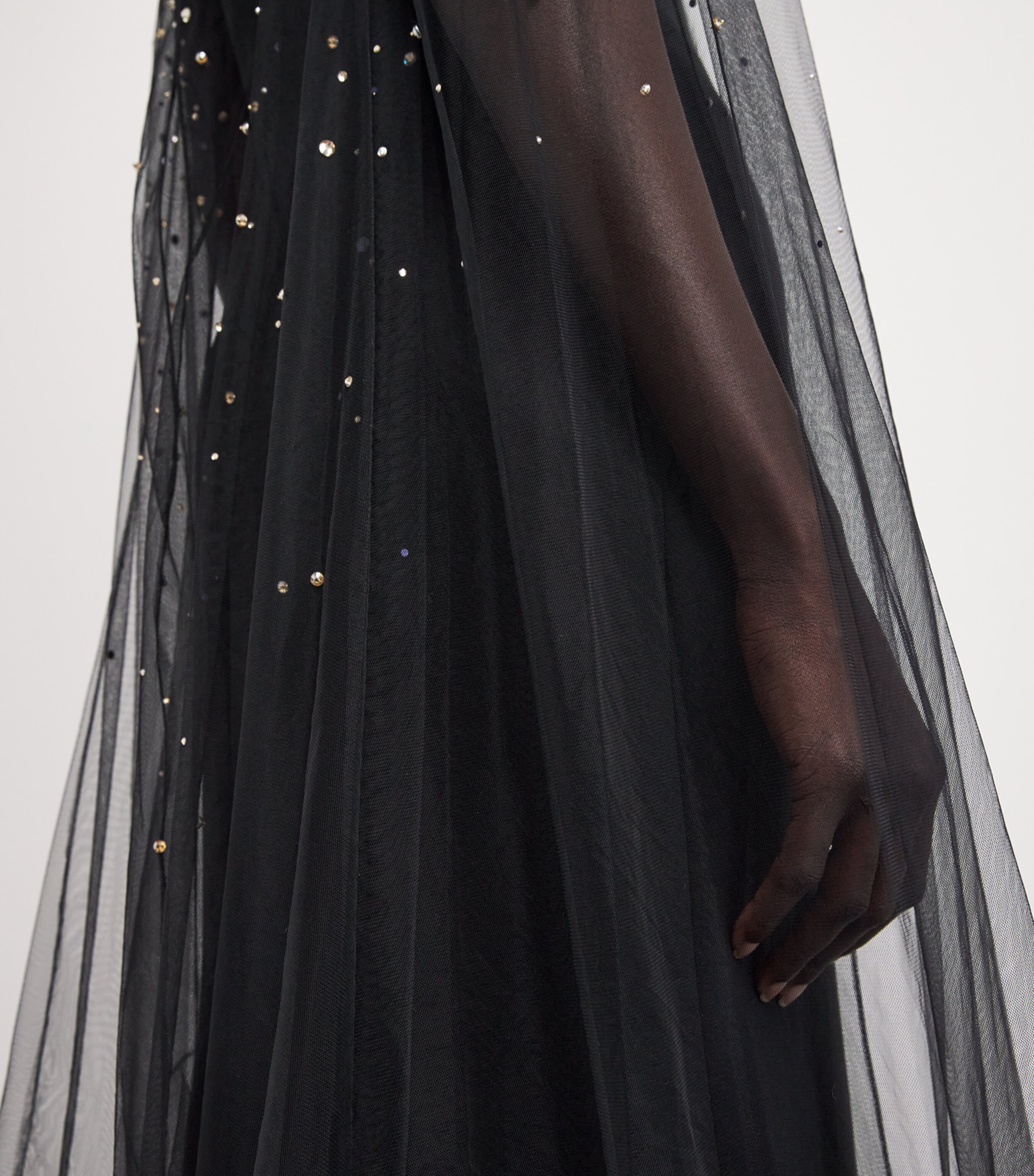Embellished Cape Zadie Gown LIQUORICE Image 6
