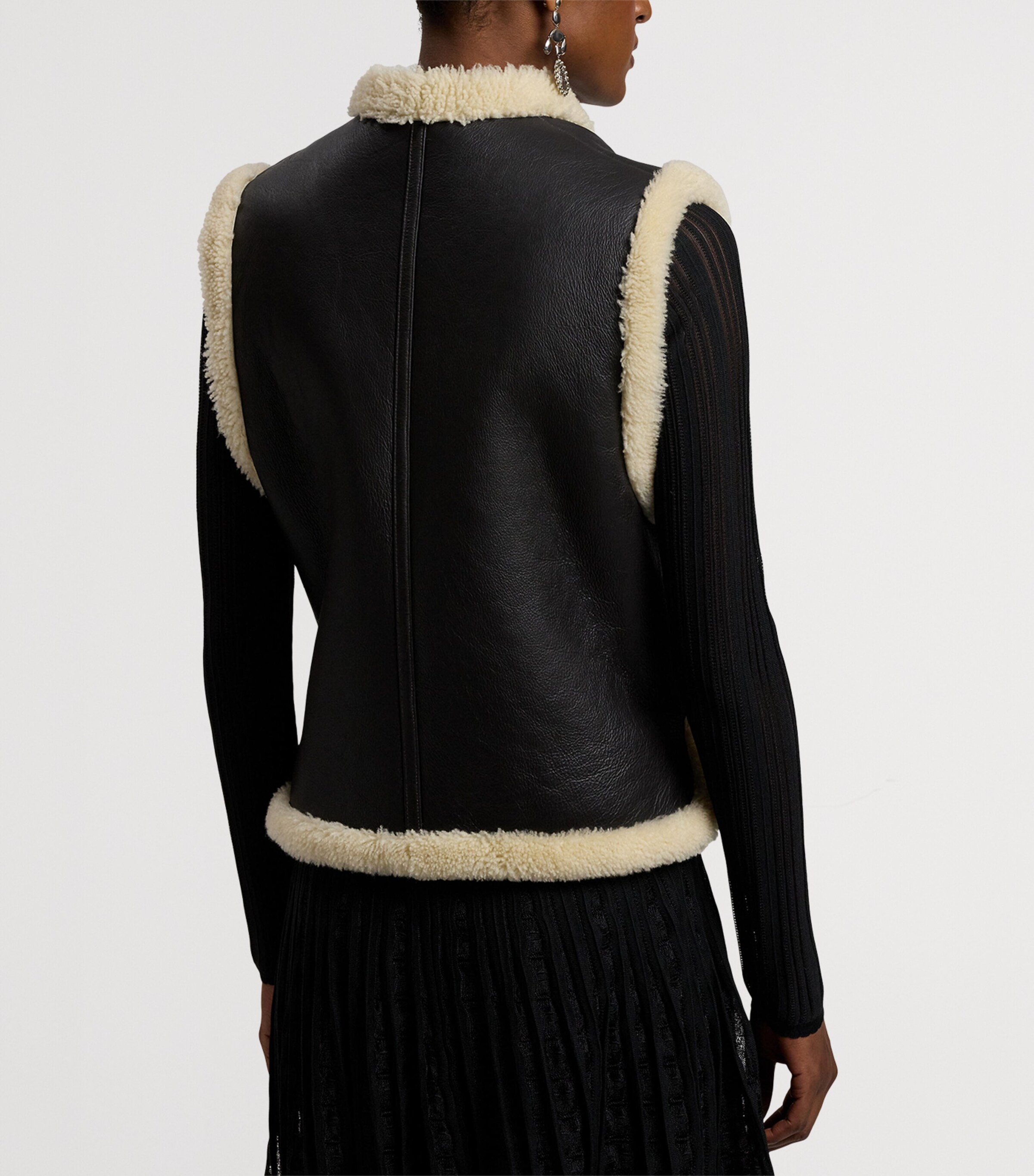 Shearling Tamlin Gilet DARK BROWN Image 10
