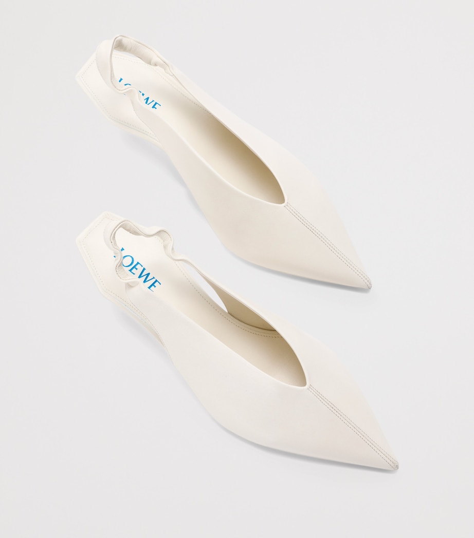 LOEWE Lambskin Origami Cubic Slingback Pumps 45 White Image 3