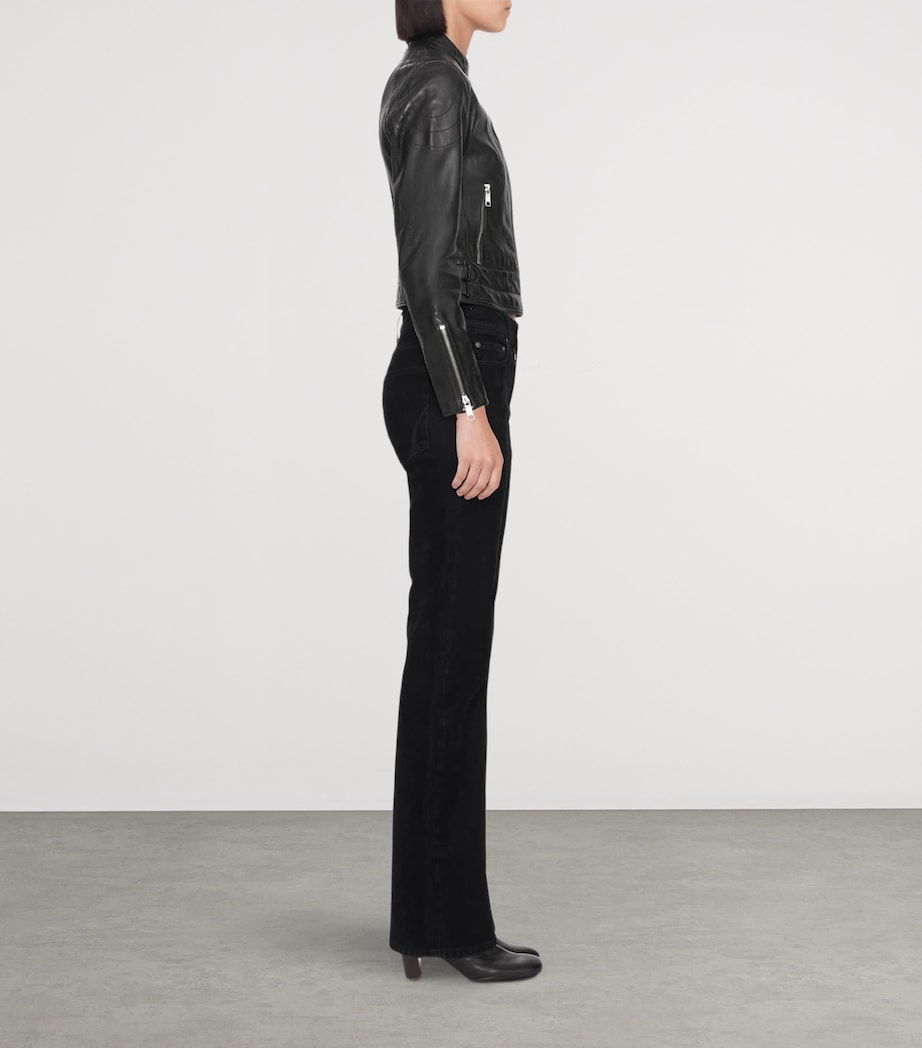 AllSaints Womens Comet Leather Jacket Black Image 6