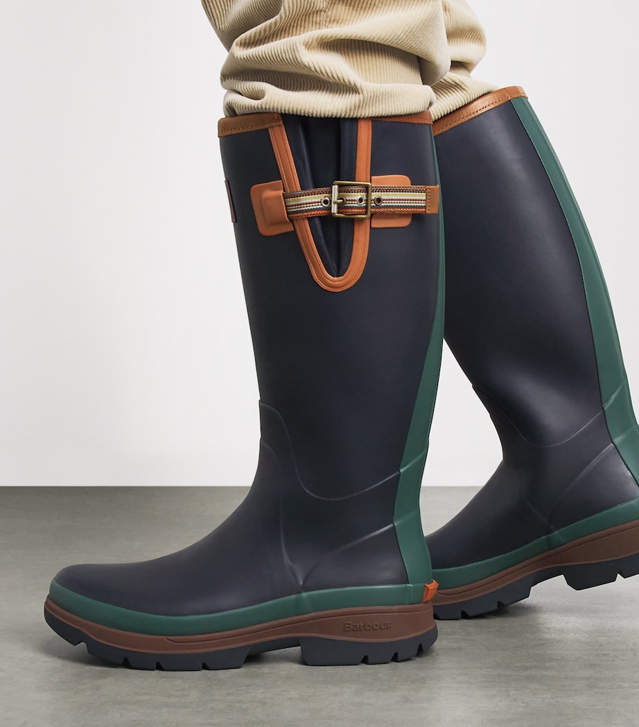 Barbour x Paul Smith Tall Wellington Boots Navy Image 2