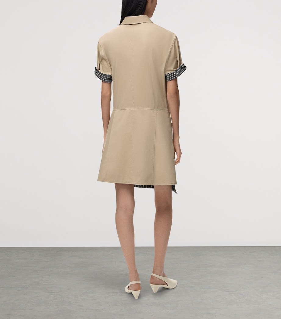 LOEWE Womens Cotton-Silk Midi Shirt Dress Beige Image 4