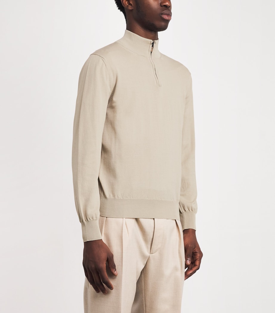 Cotton Half-Zip Sweater 705 Image 3