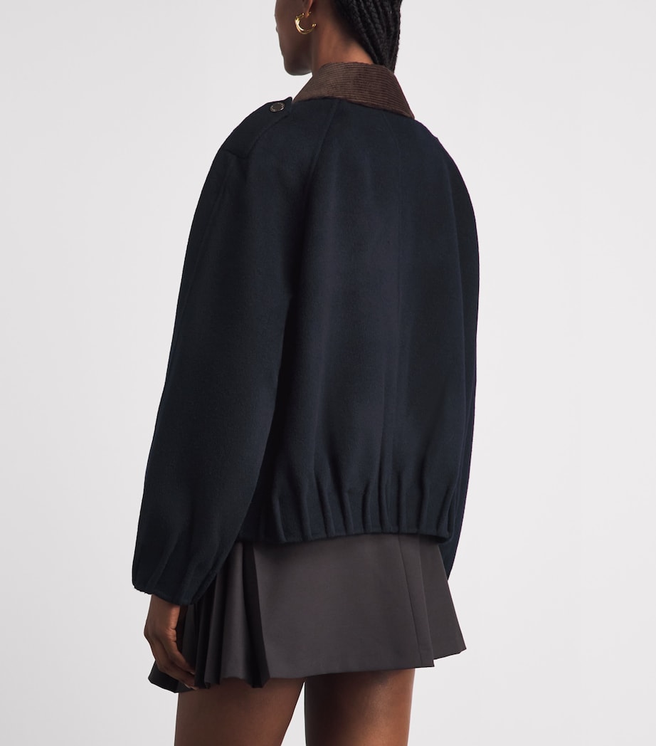 Claudie Pierlot Womens Wool-Blend Jacket Navy Image 5