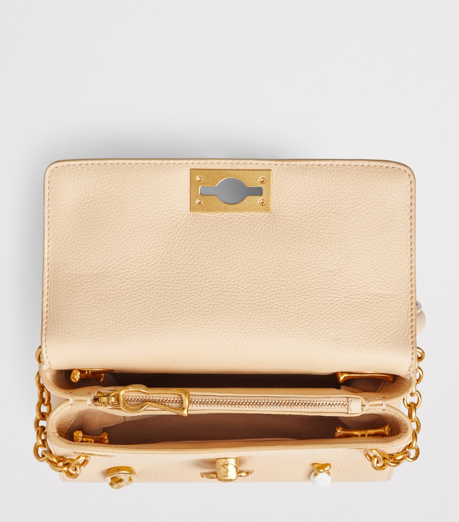 Schiaparelli Mini Leather Secret Bijoux Top-Handle Bag Oat Image 5