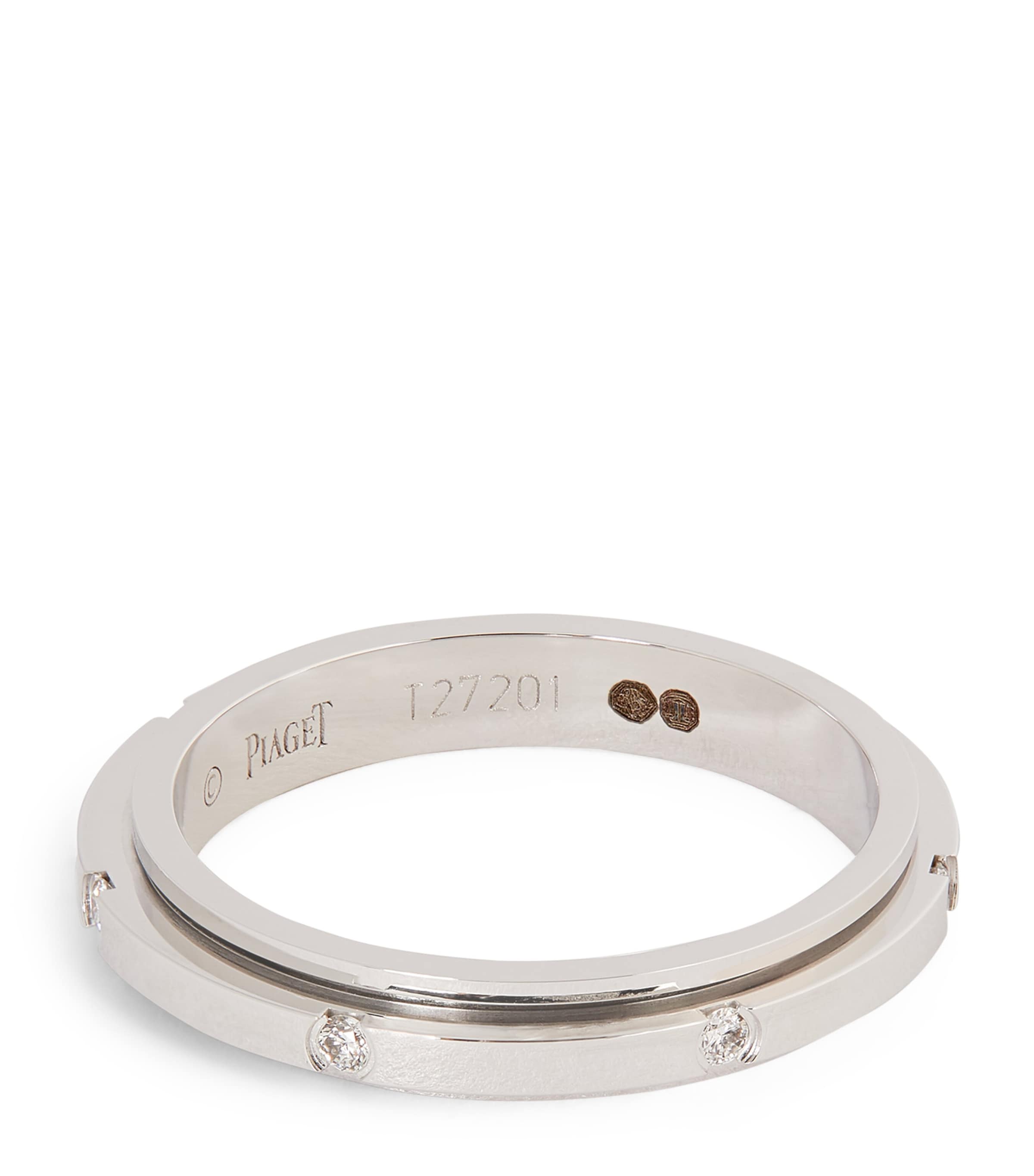 Piaget Small White Gold And 7 Diamonds Possession Wedding Ring In Green