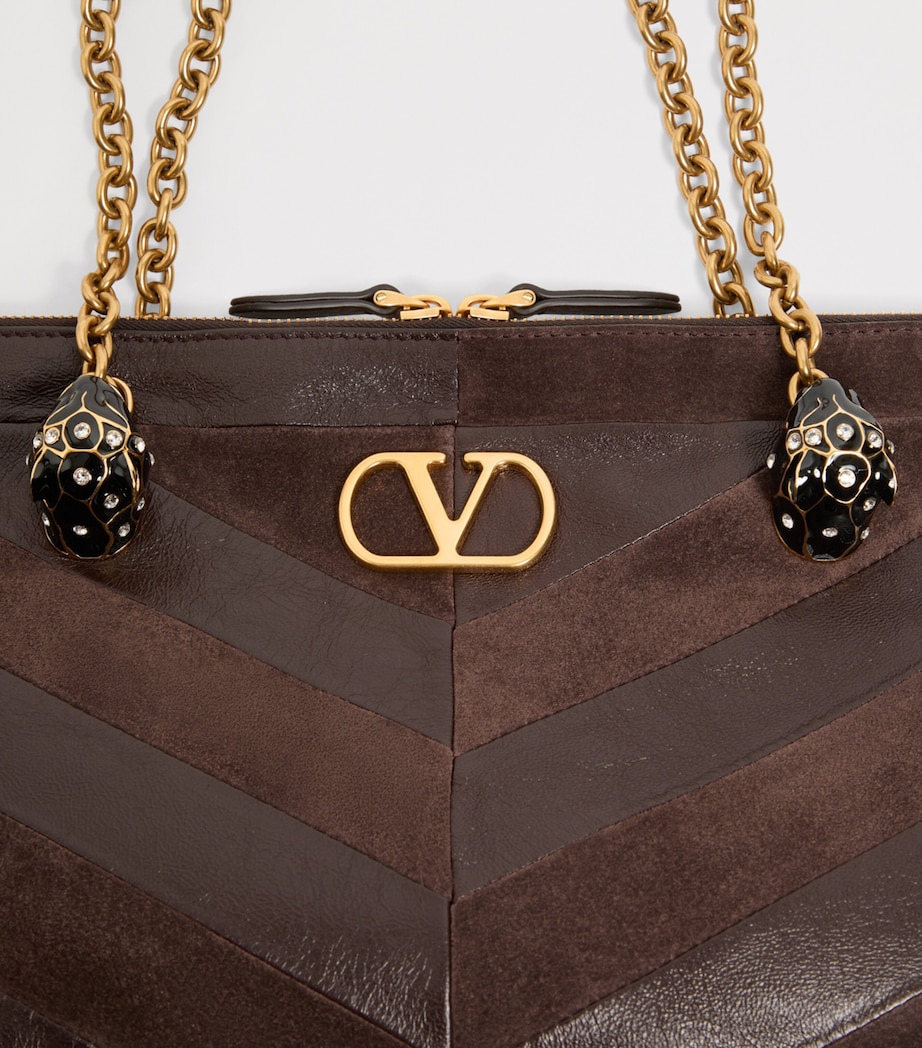 Valentino Garavani Womens Medium Leather Panthea Tote Bag Image 8