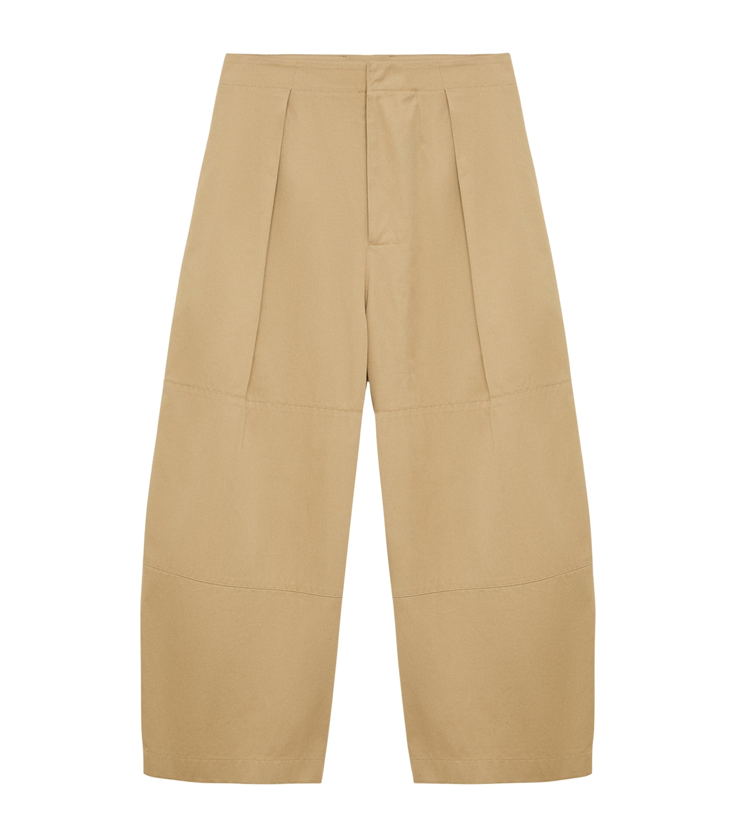 LOEWE Womens Cotton Utility Cropped Trousers Beige Image 1