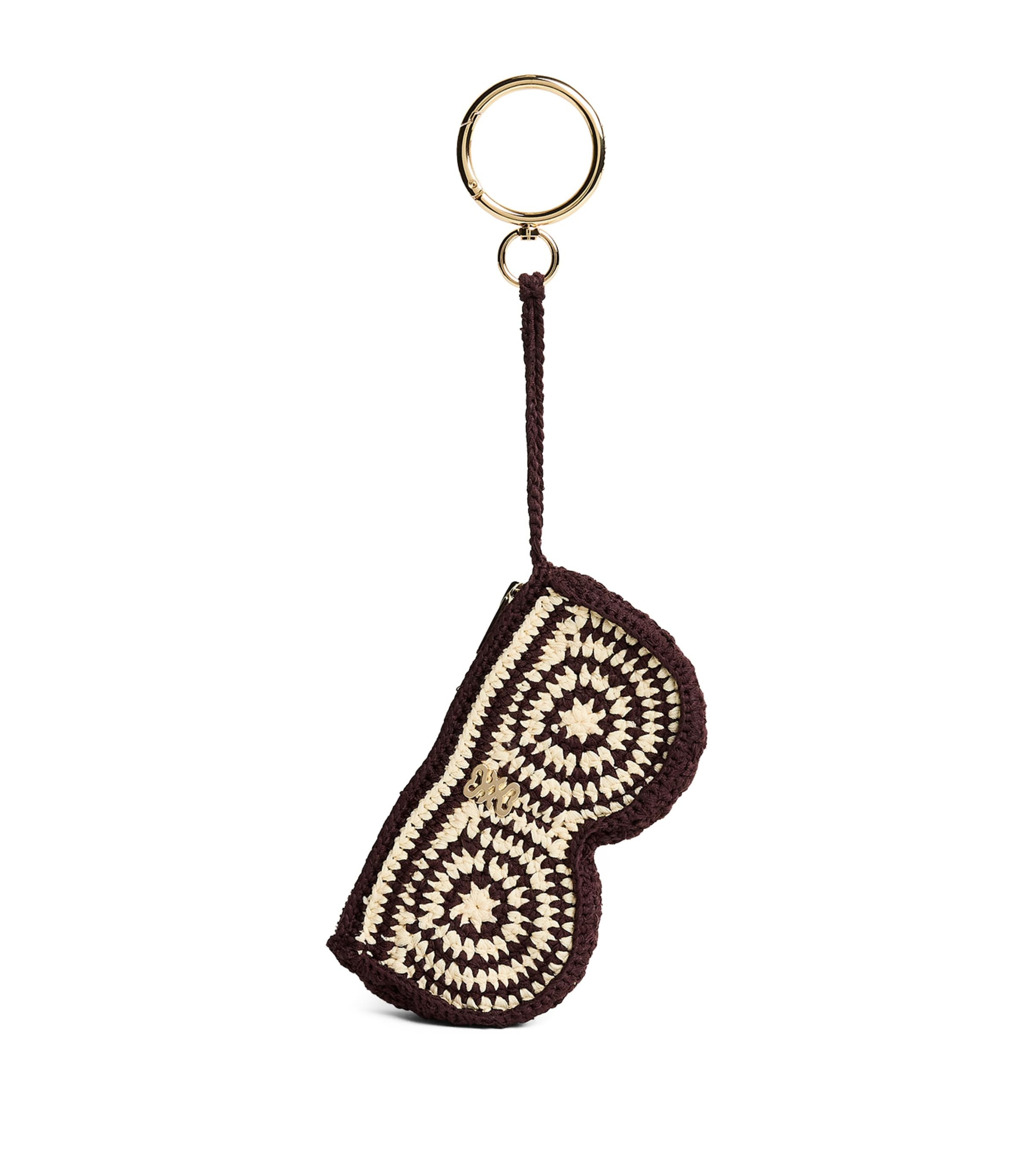 Sandro Paris Crochet Glasses Case Ecru / Brown Image 1