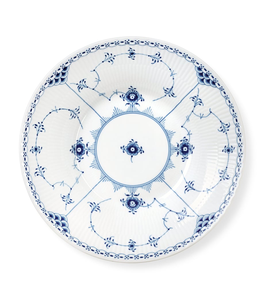 Blue Fluted Half Lace Deep Plate (24cm) BLUE Image 1