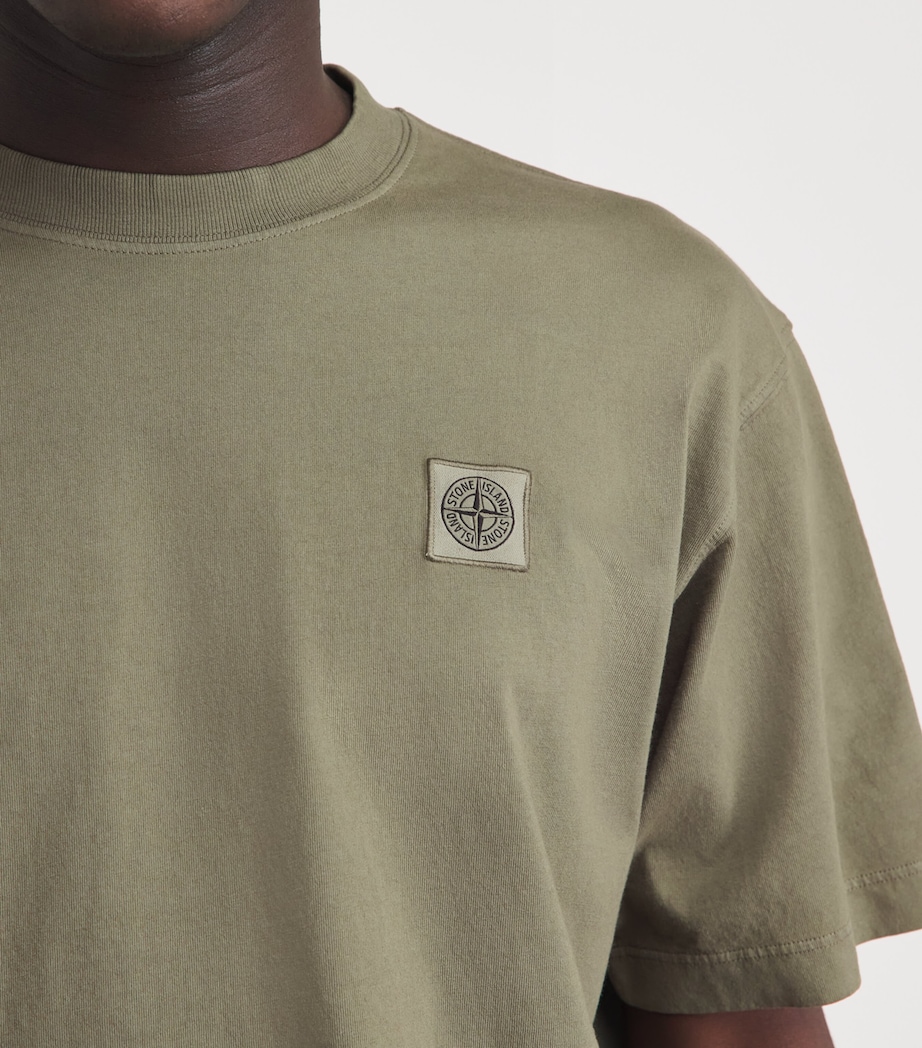 Stone Island Mens Organic Cotton Logo T-Shirt Image 3