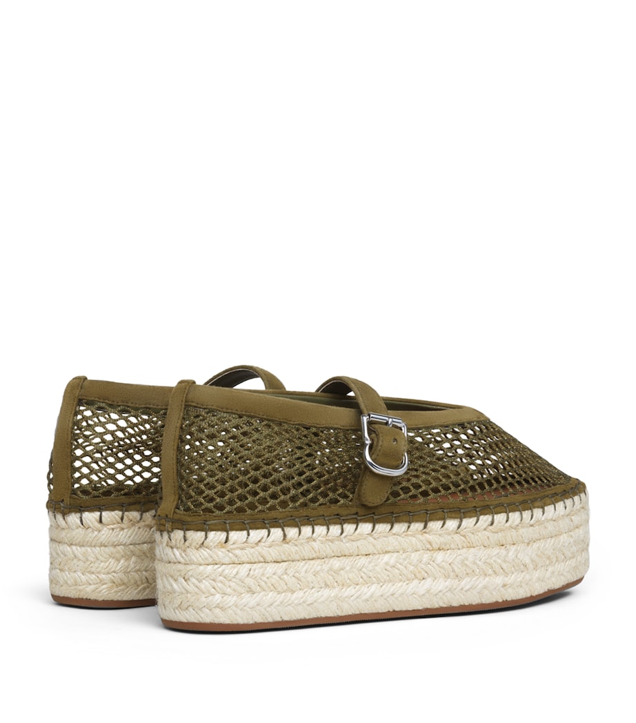Alaïa Suede Mesh Espadrilles Kaki Image 2