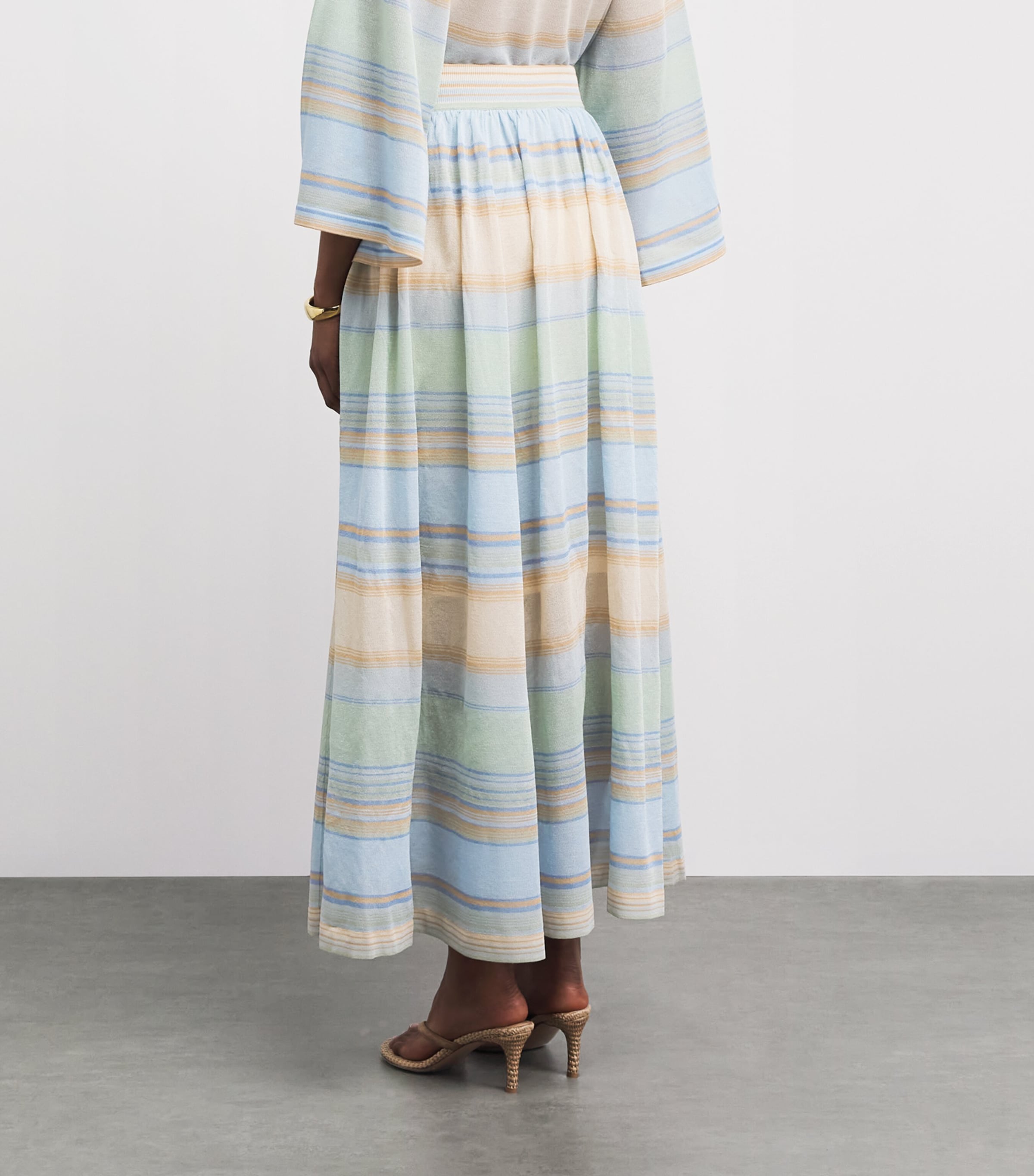 Zimmermann Womens Indra Stripe Maxi Skirt Blue Multi Image 5