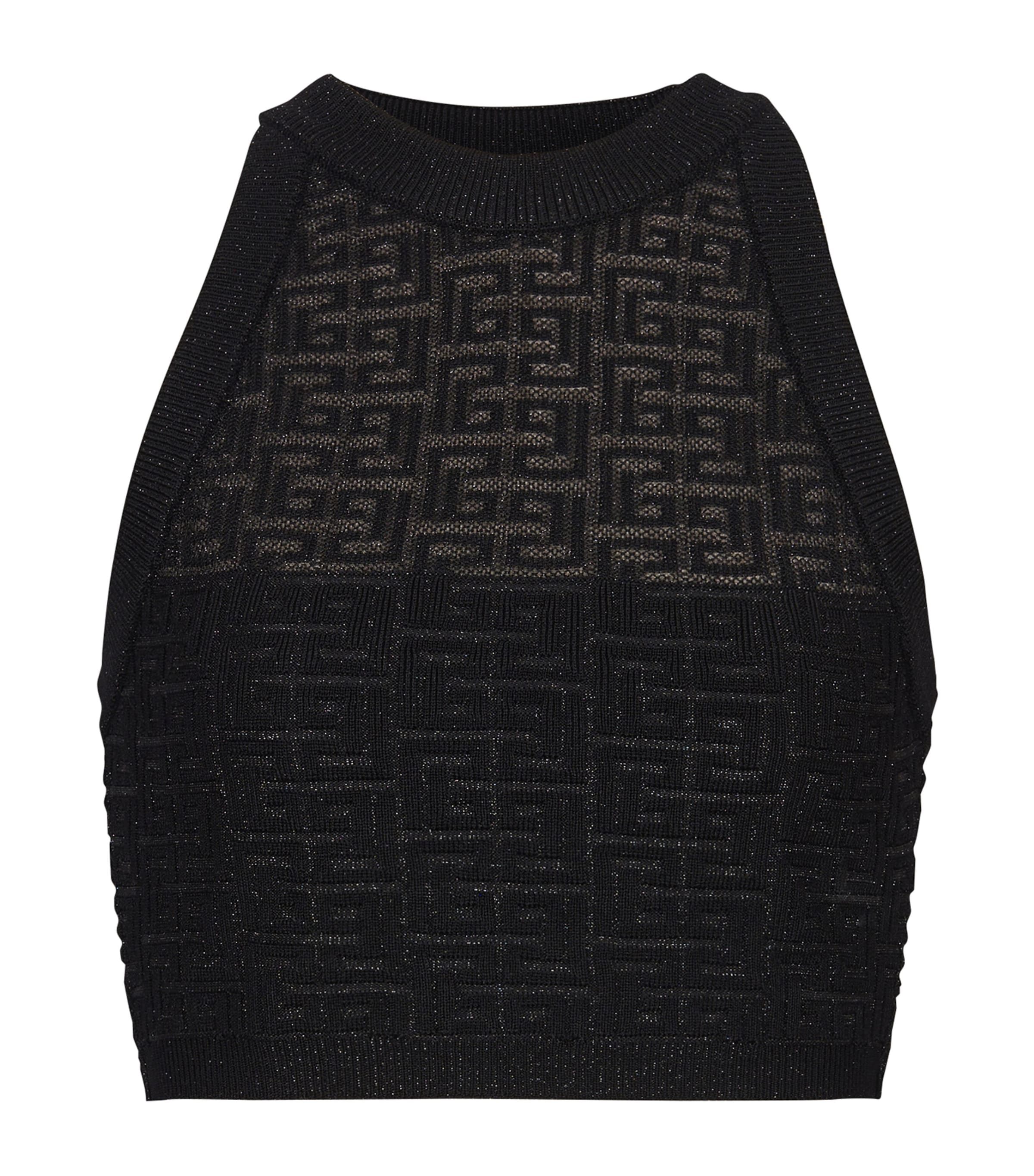 BALMAIN KNITTED LABYRINTH CROP TOP