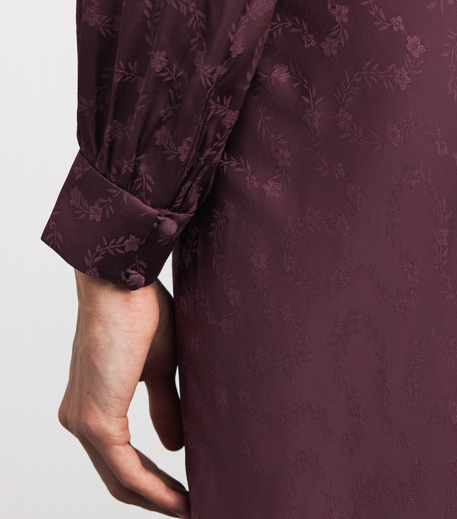 Rixo Womens Jacquard Emory Maxi Dress Wine Image 5