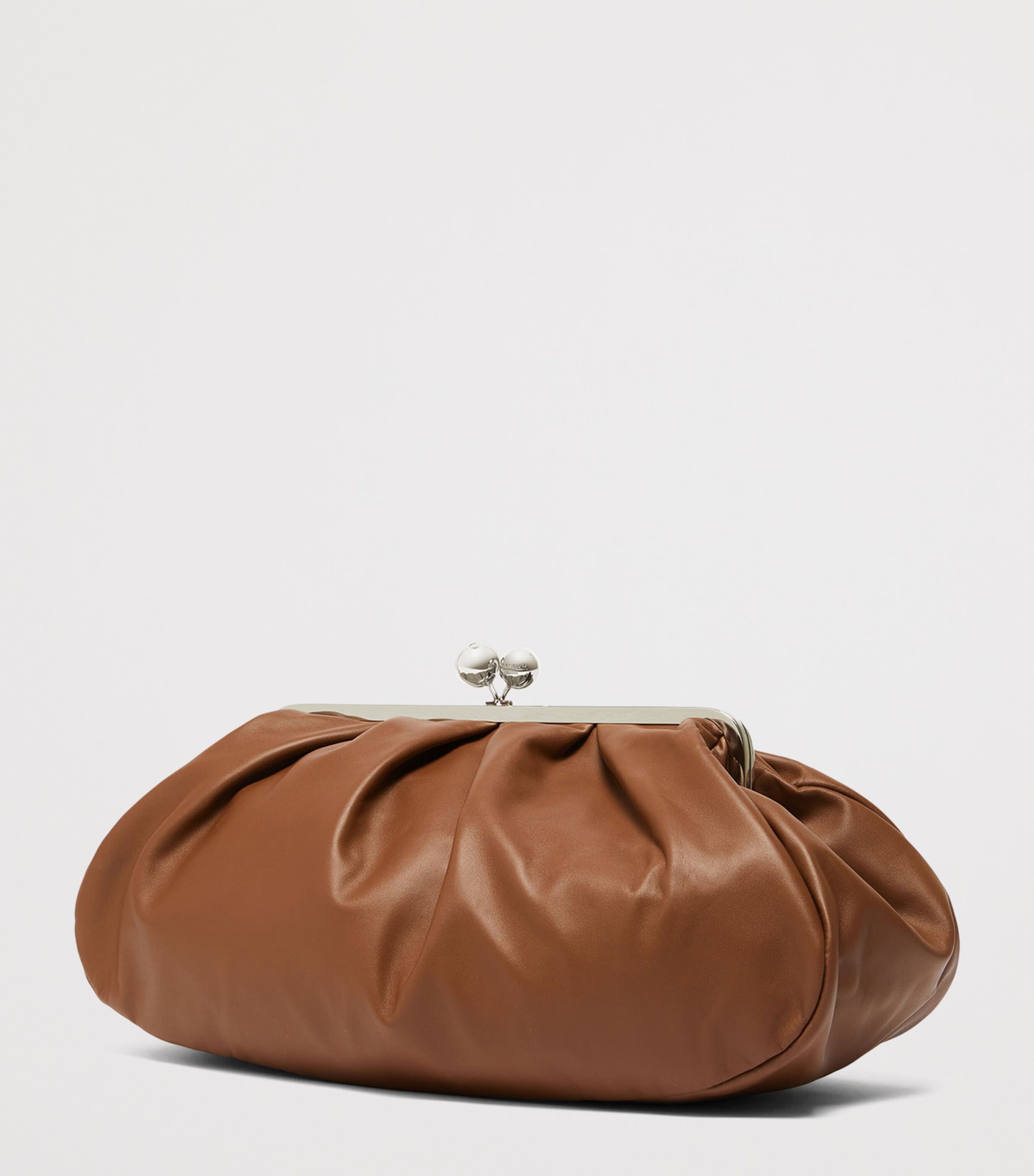 Weekend Max Mara Large Leather Pasticcino Clutch Bag Tobacco Image 3